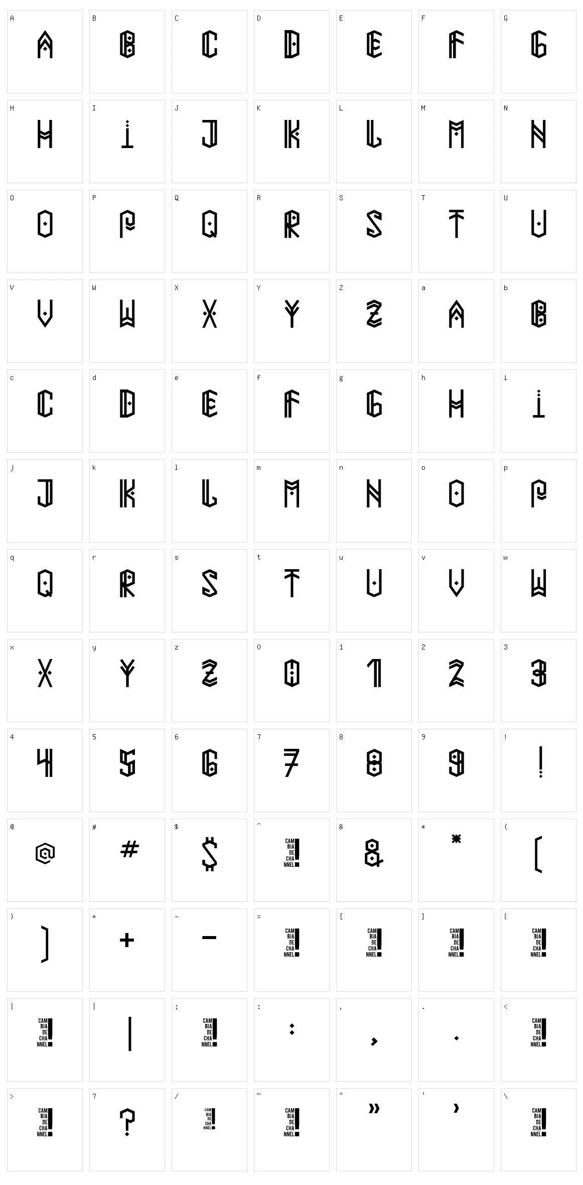 Paihuen Mapuche Character Set