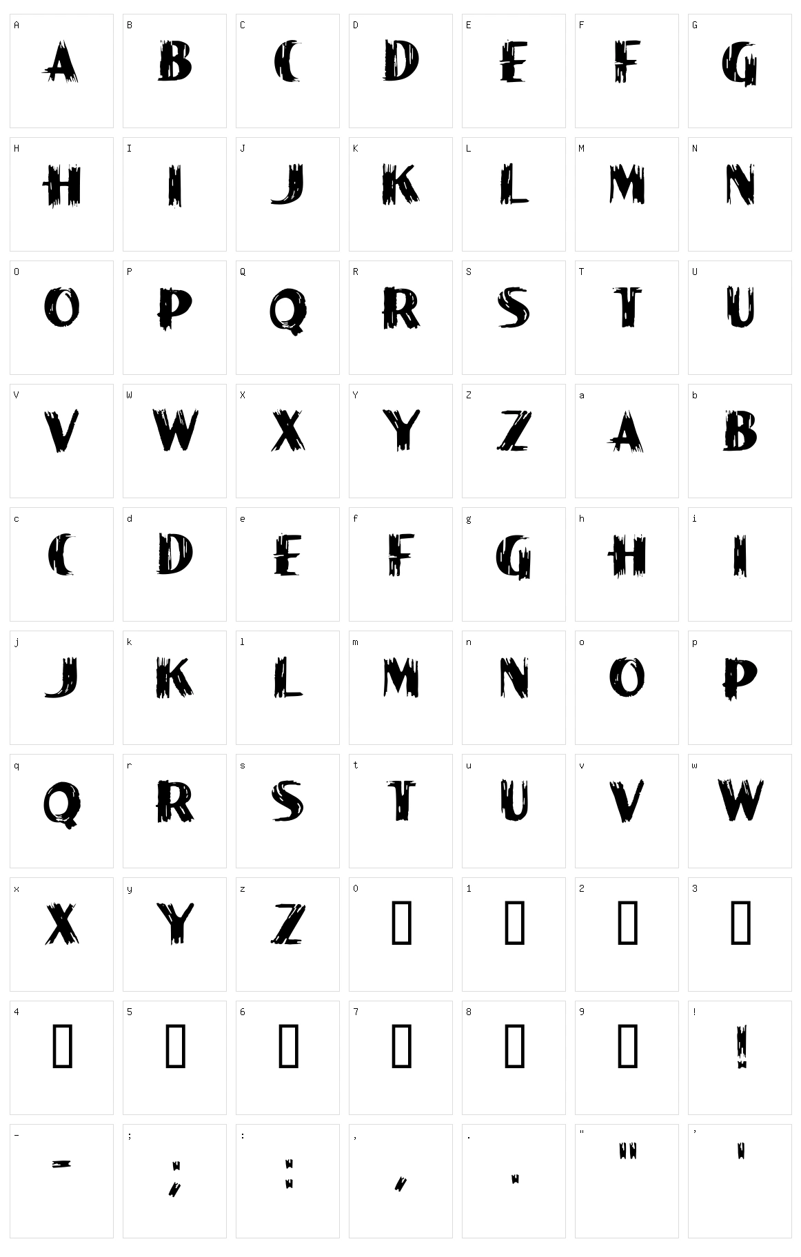 Paint Peel Initials Character Set