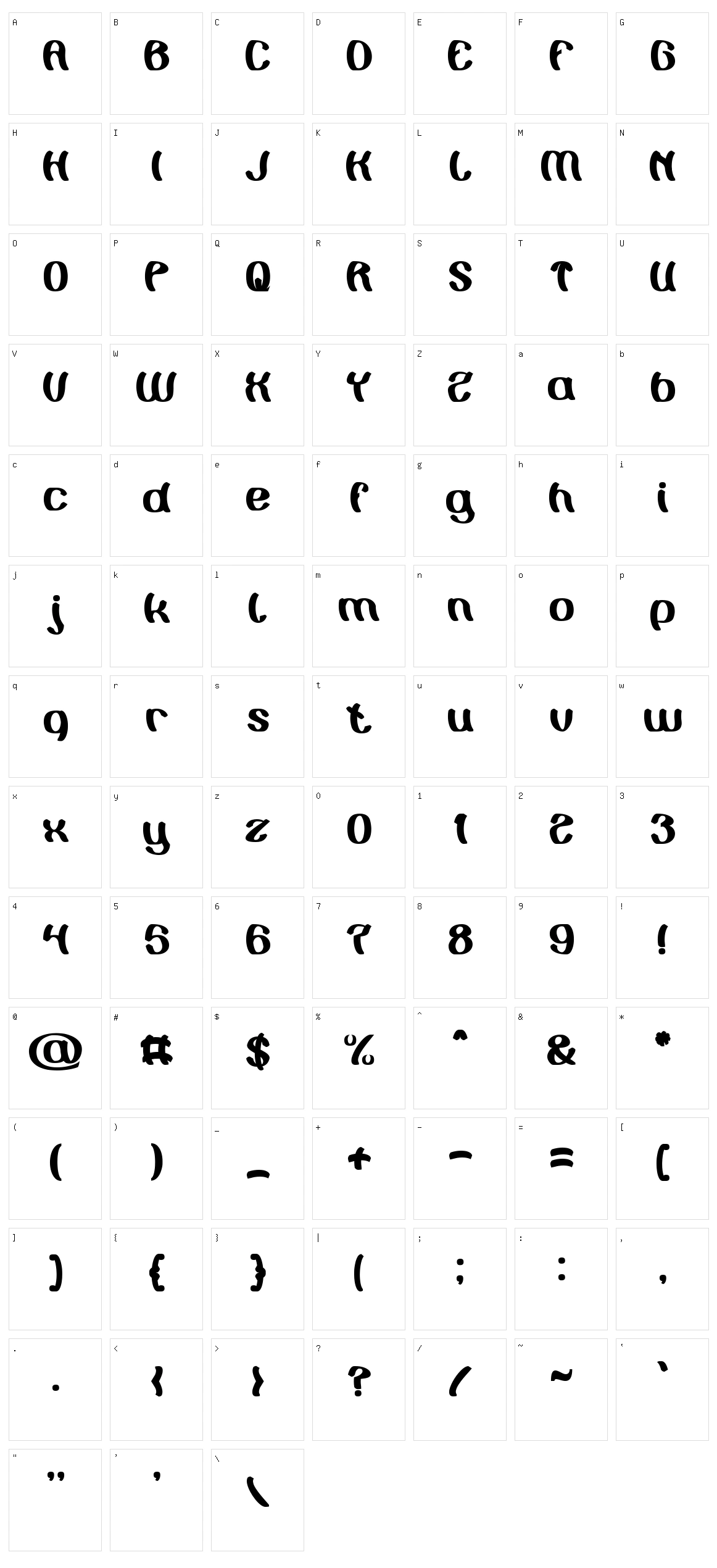 Painting the light Character Set