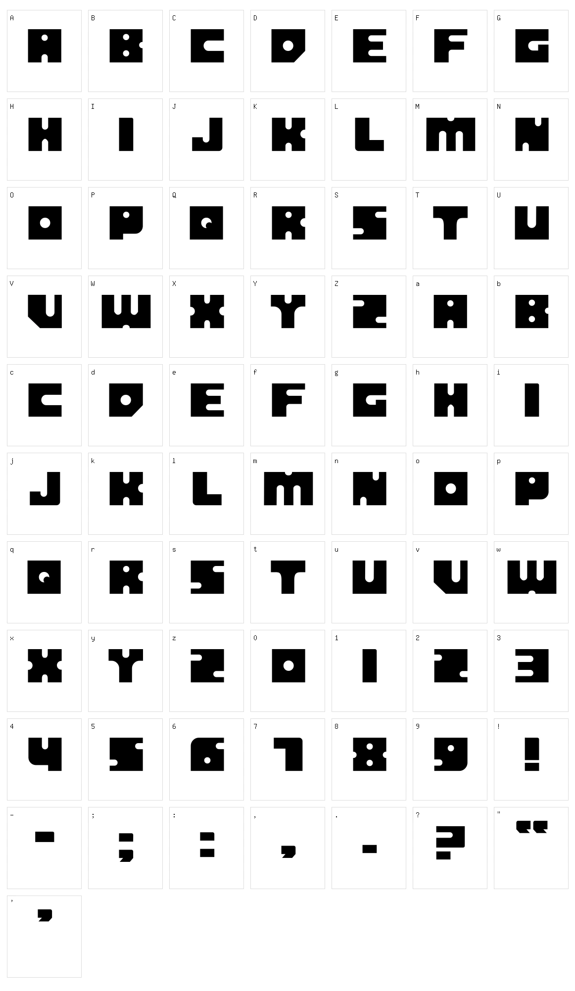Panopticon Character Set