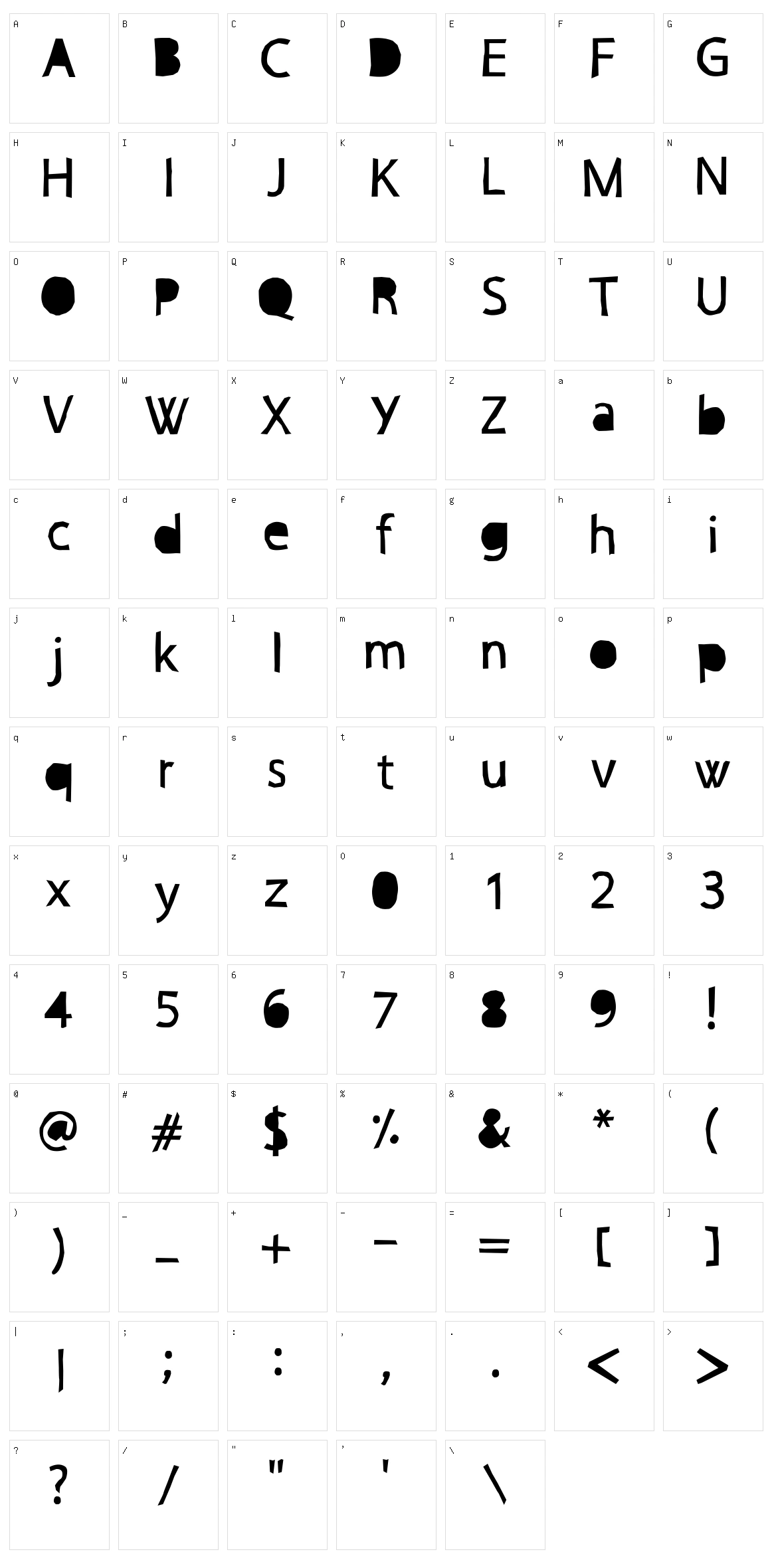Papercut Cre Character Set