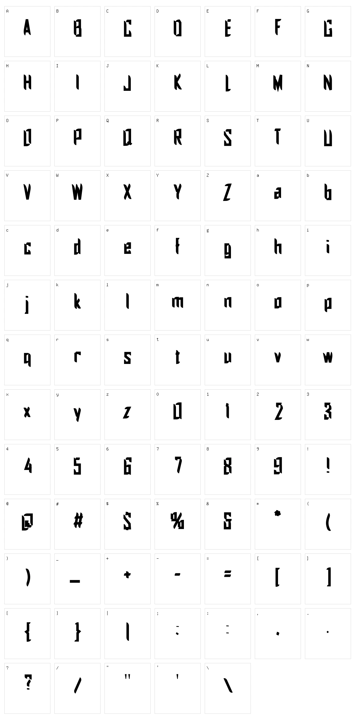 Paradise 886 Character Set