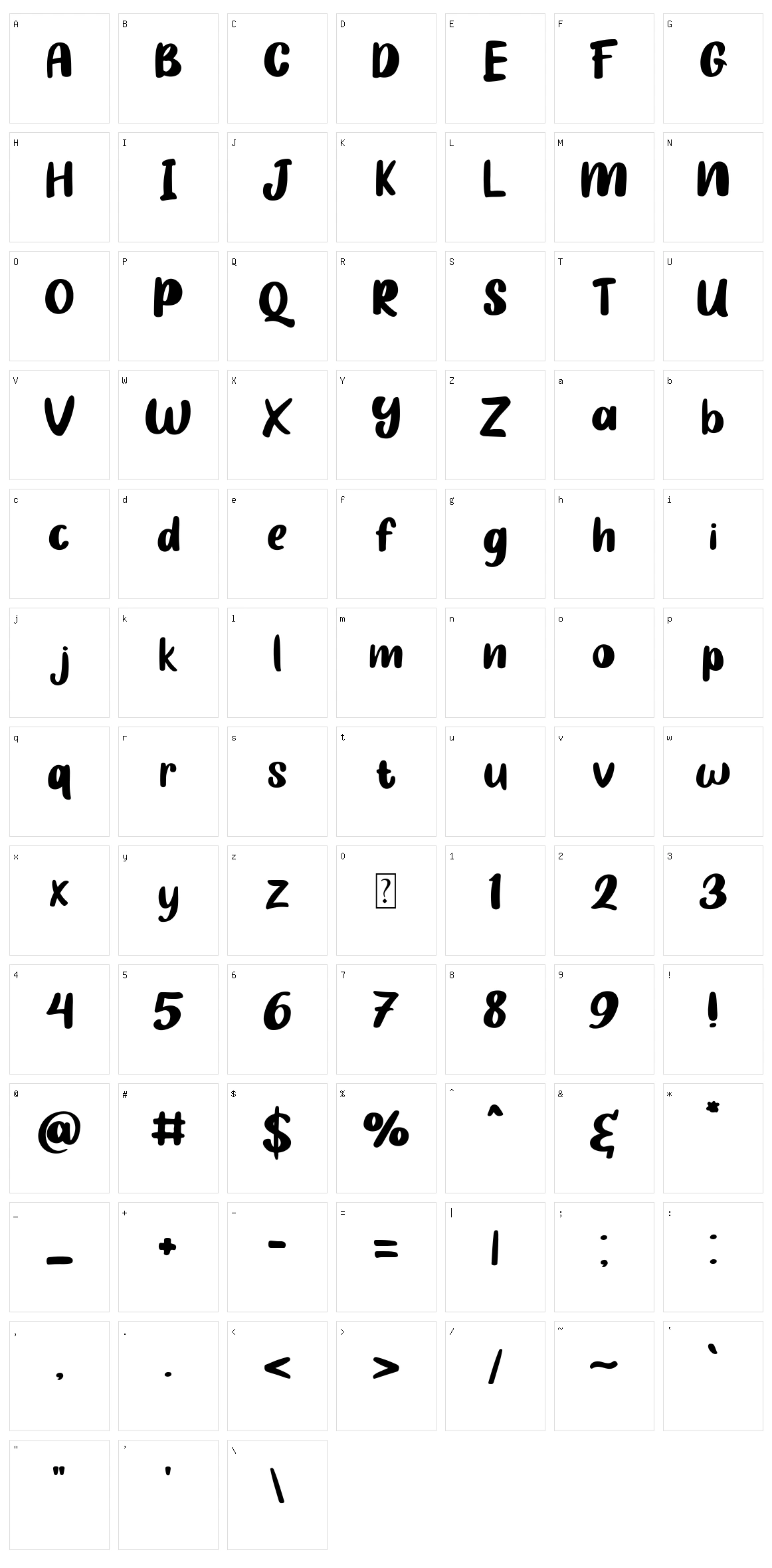 Patchi Patchi Character Set
