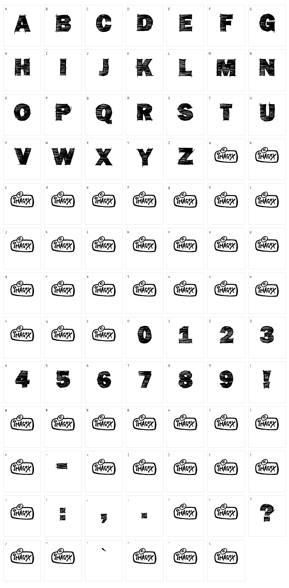 Penstriped Character Set