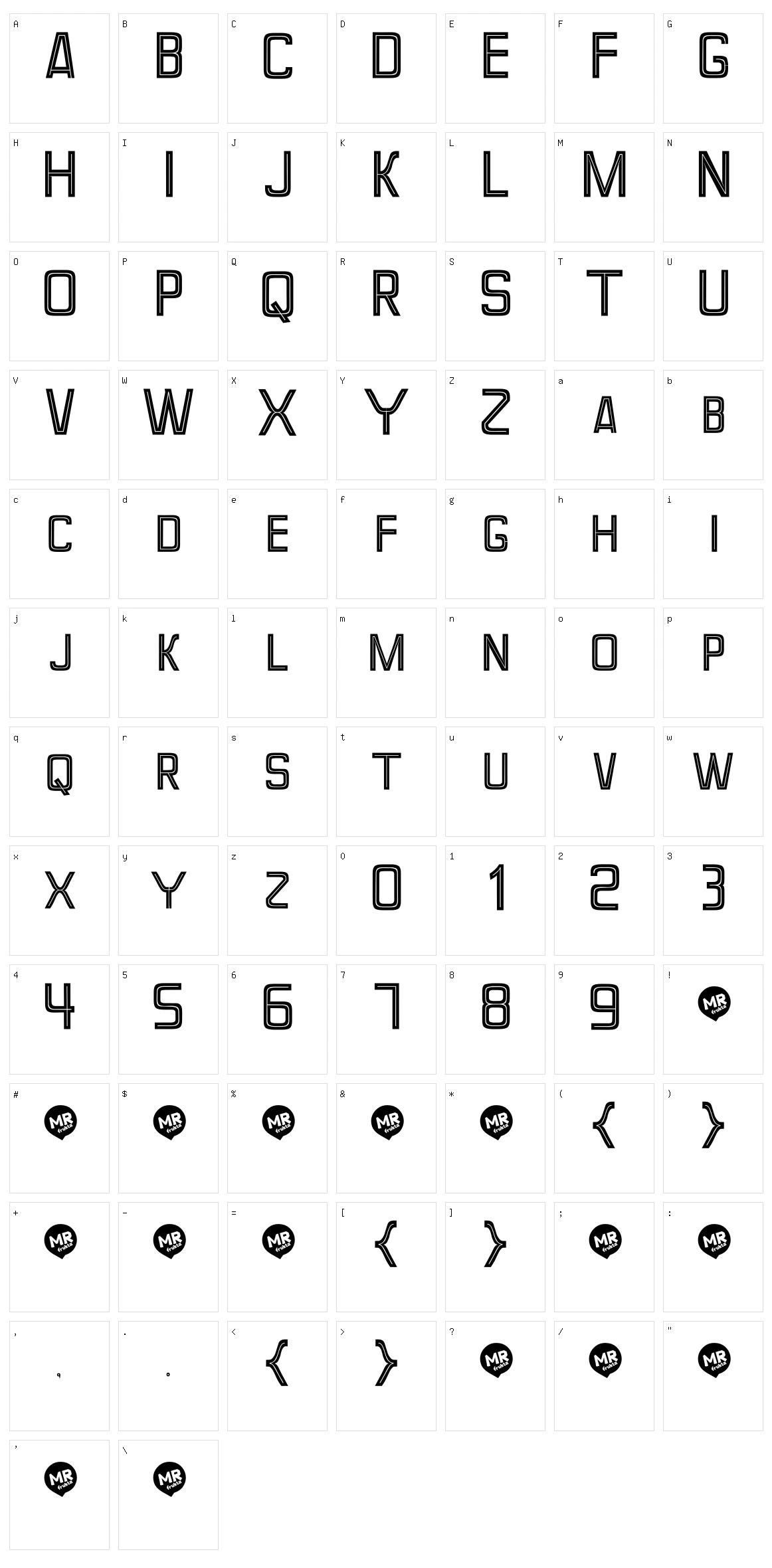 Perforama Character Set