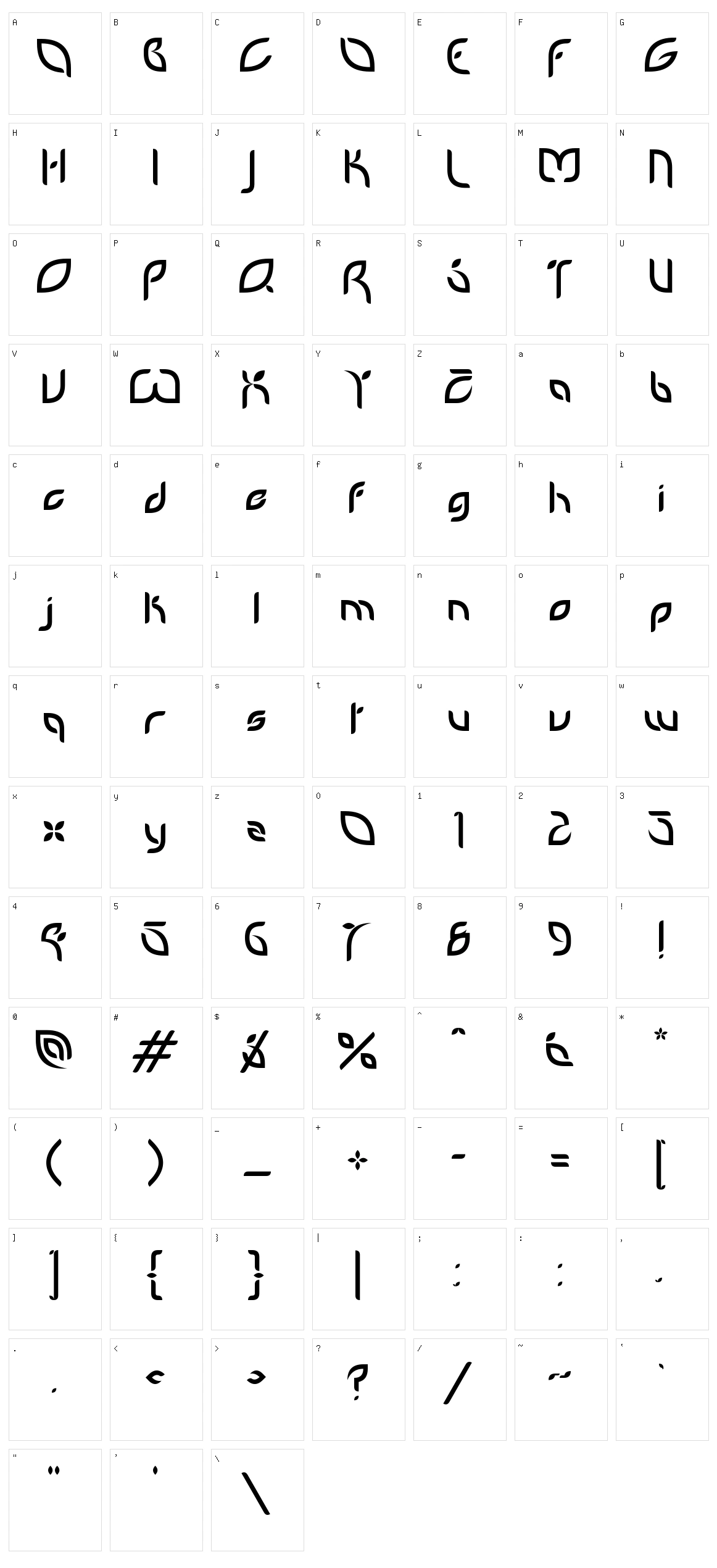 Petal Glyph Character Set