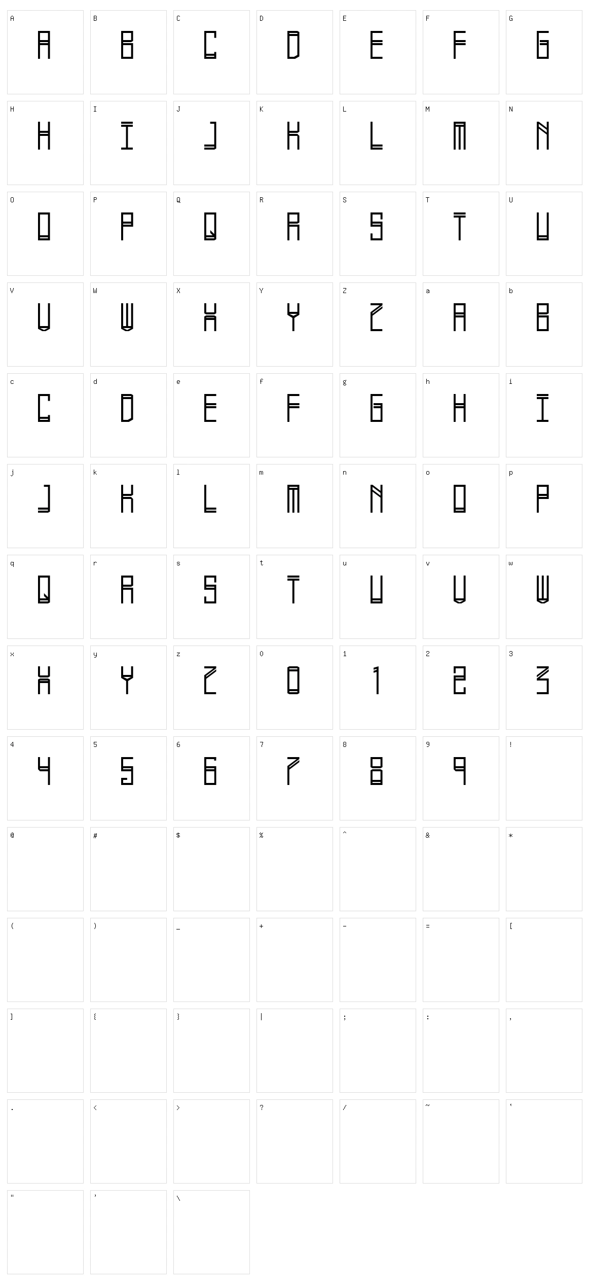 Phlekzi Character Set