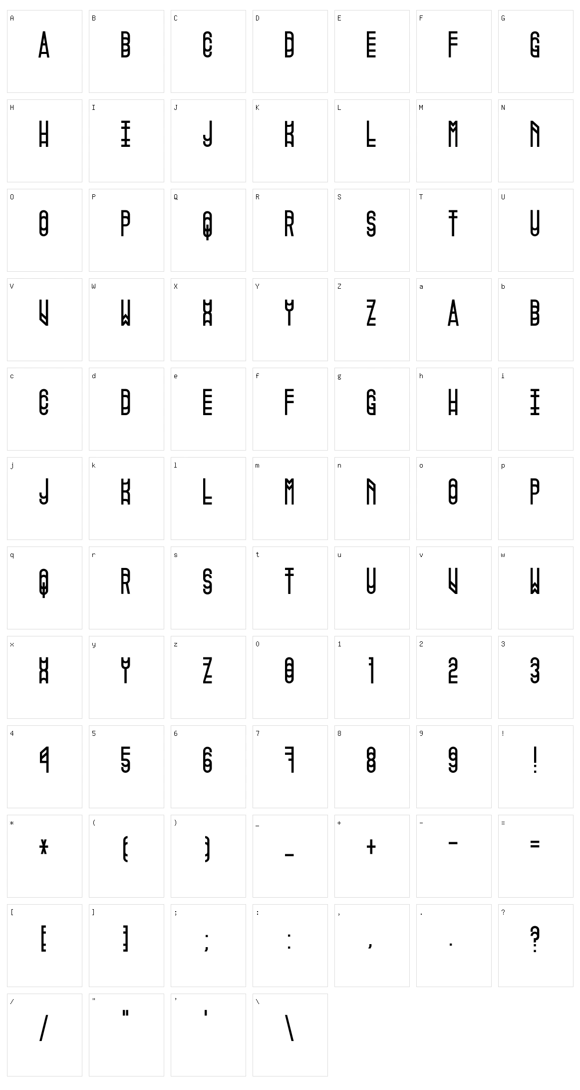 Pigopago Character Set