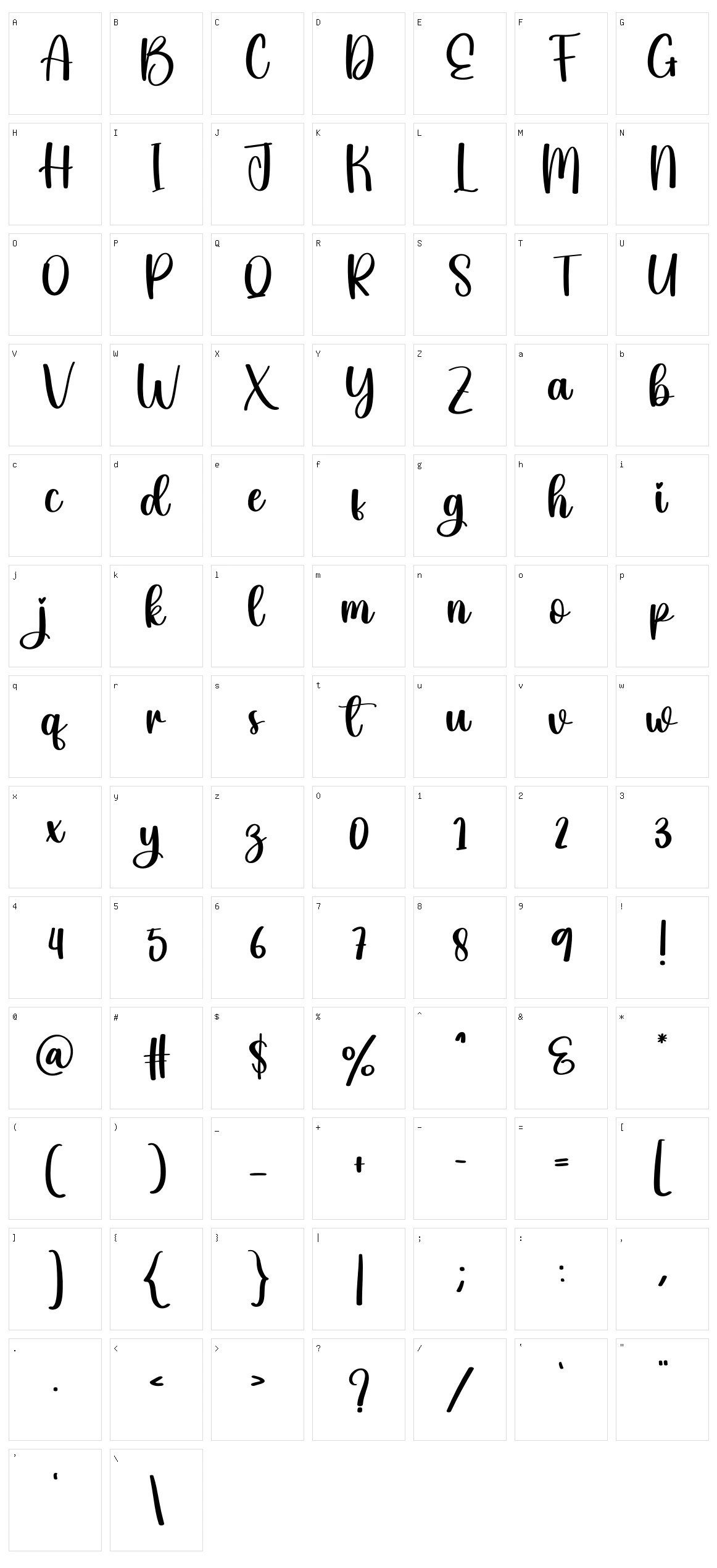 Thick Character Set