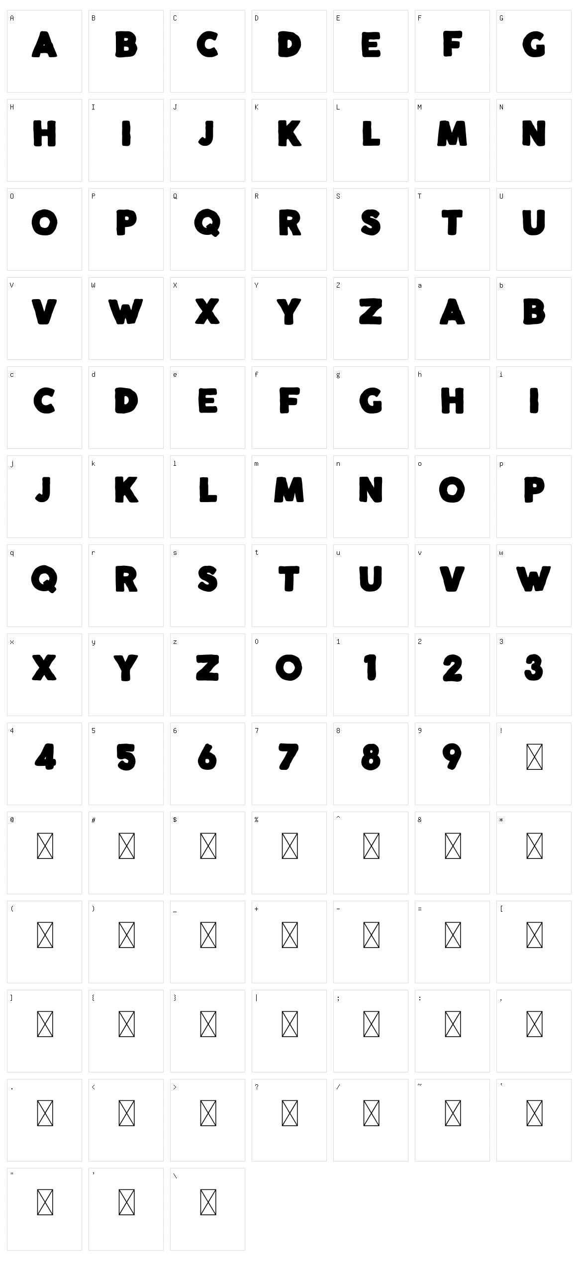 Pitchfork Character Set