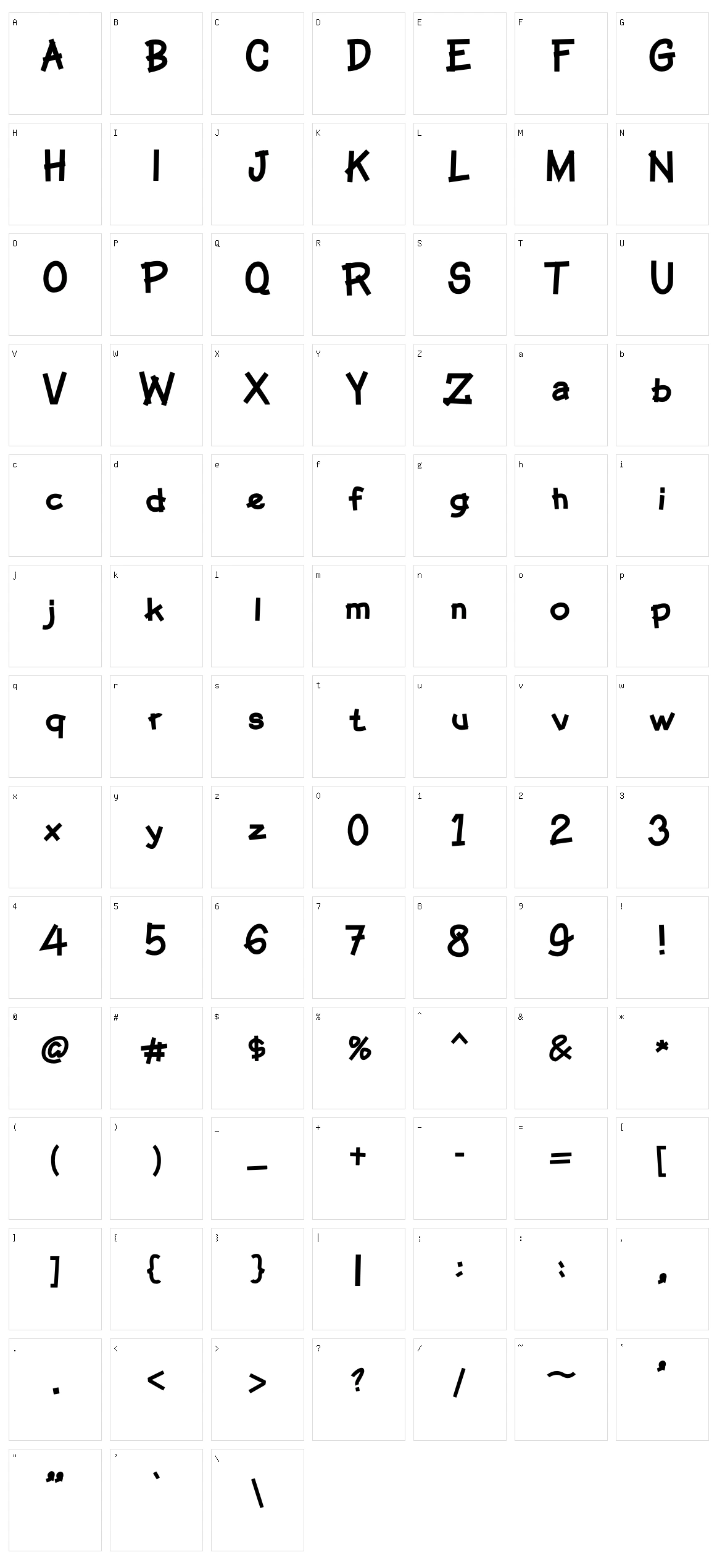 Piye Kek Character Set
