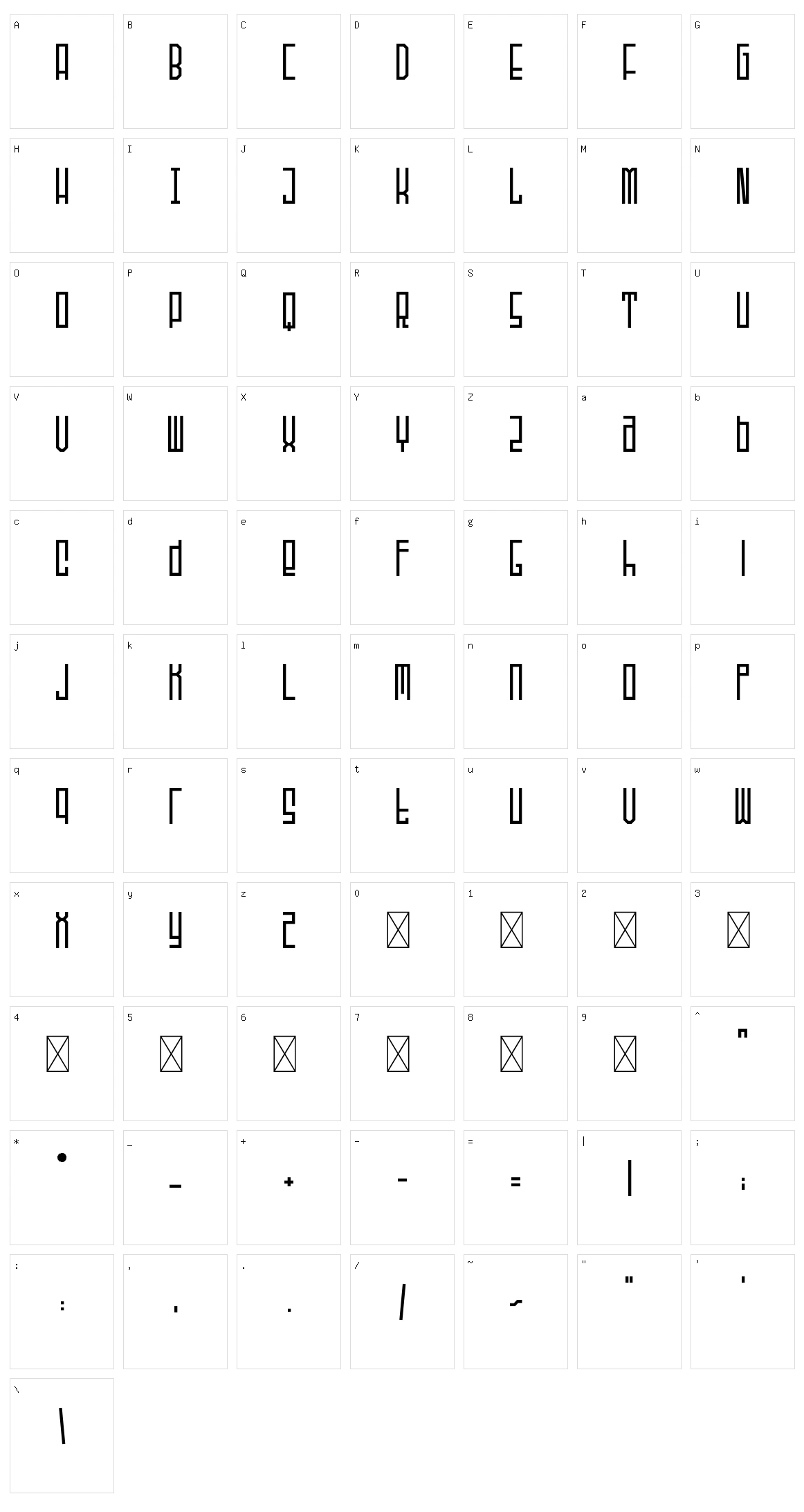 Playlines Character Set