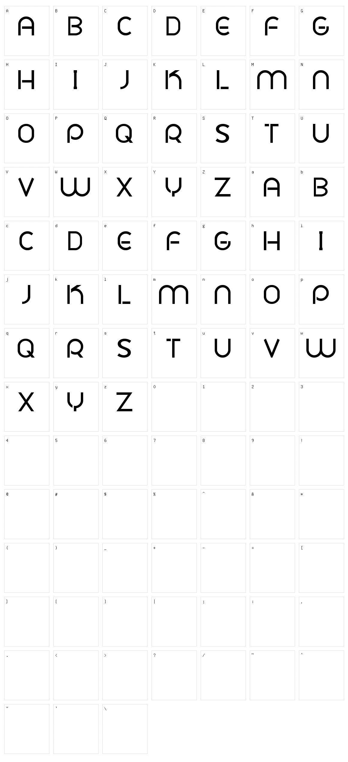 Plig Nova Character Set
