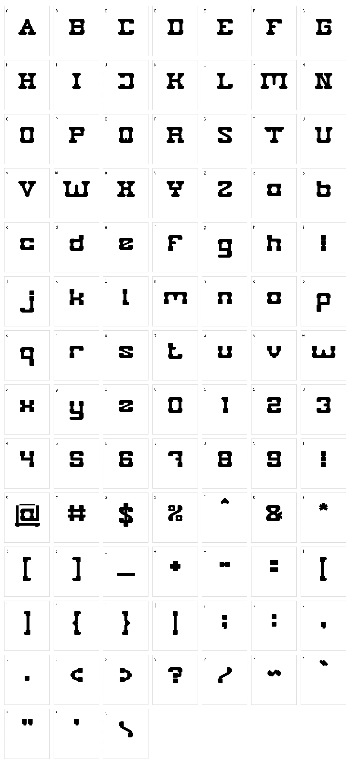 Plumbing Character Set