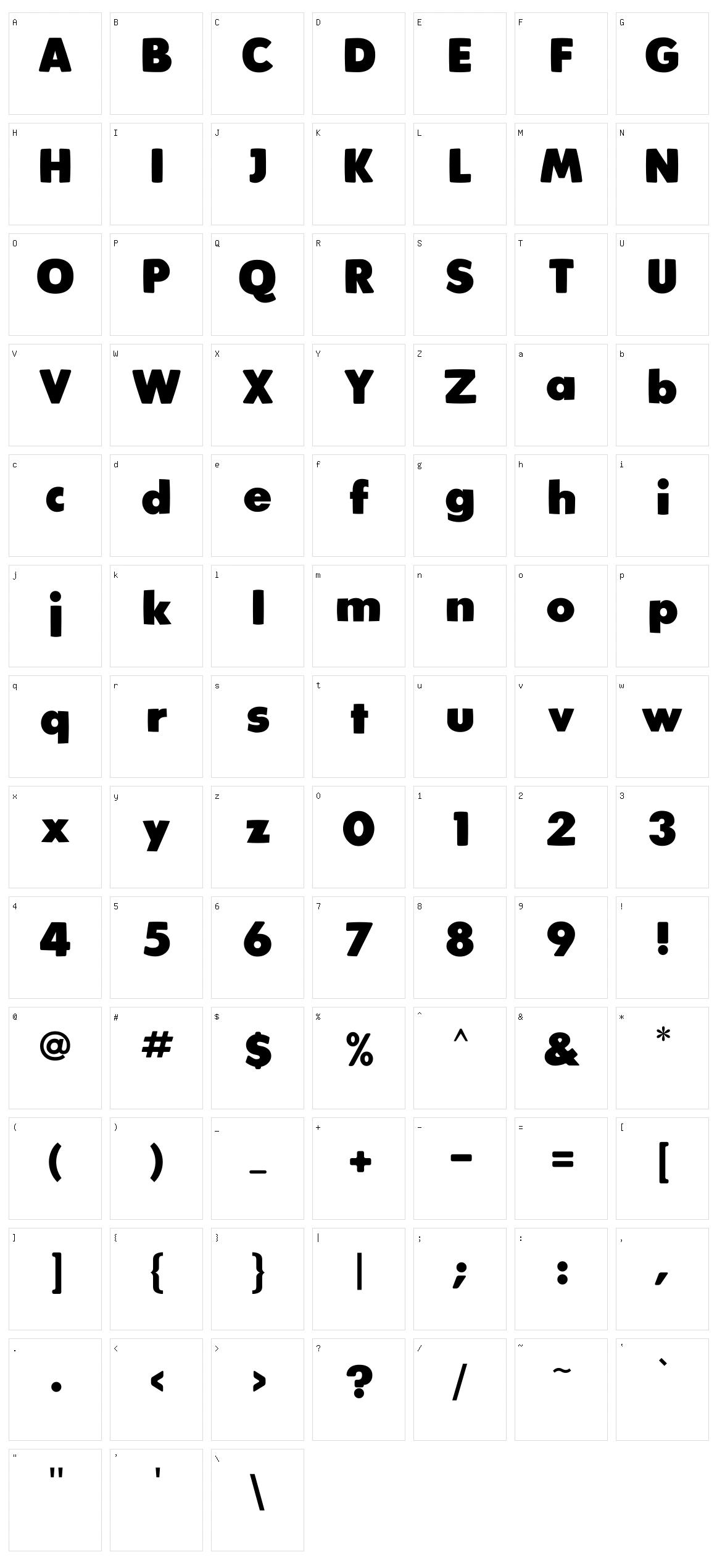 Plump Character Set