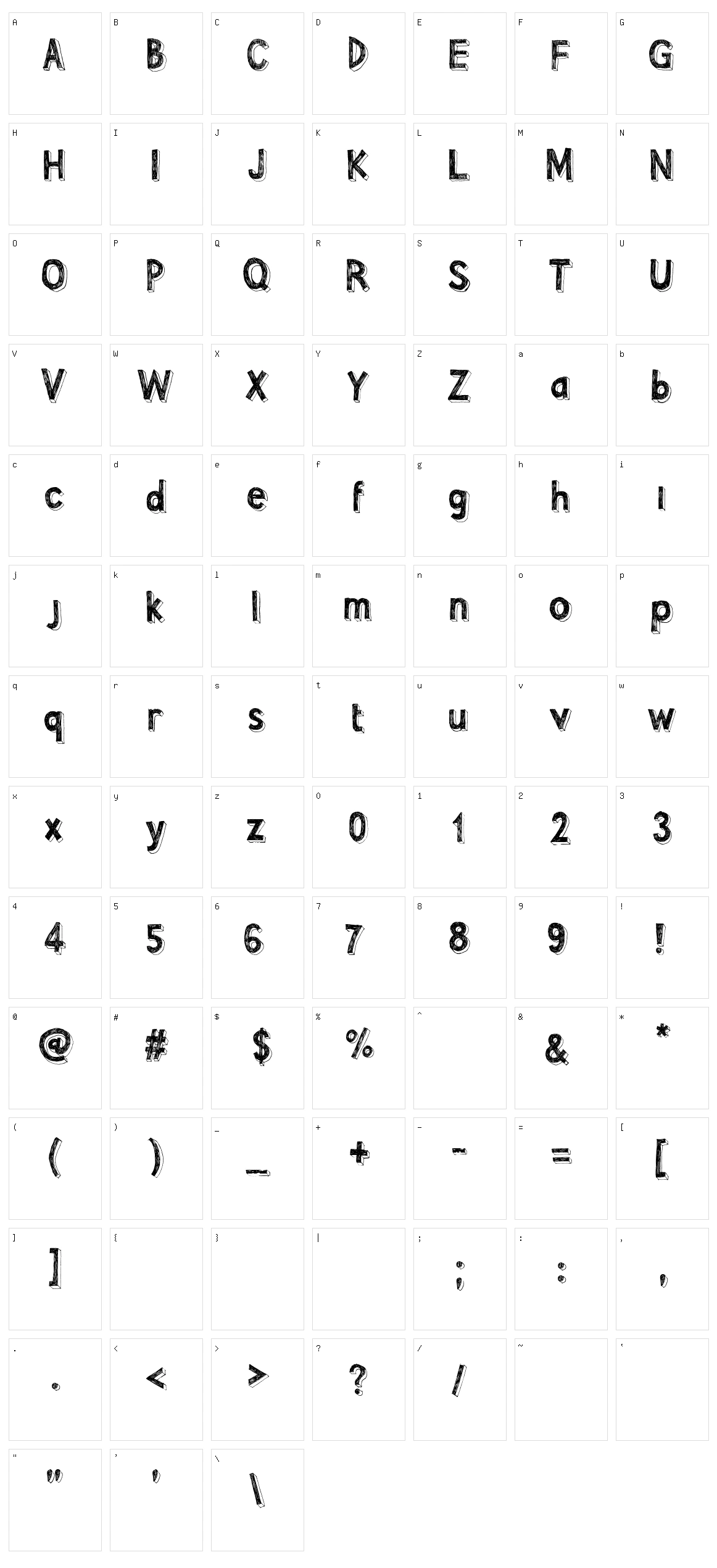 Pointy Solid Character Set