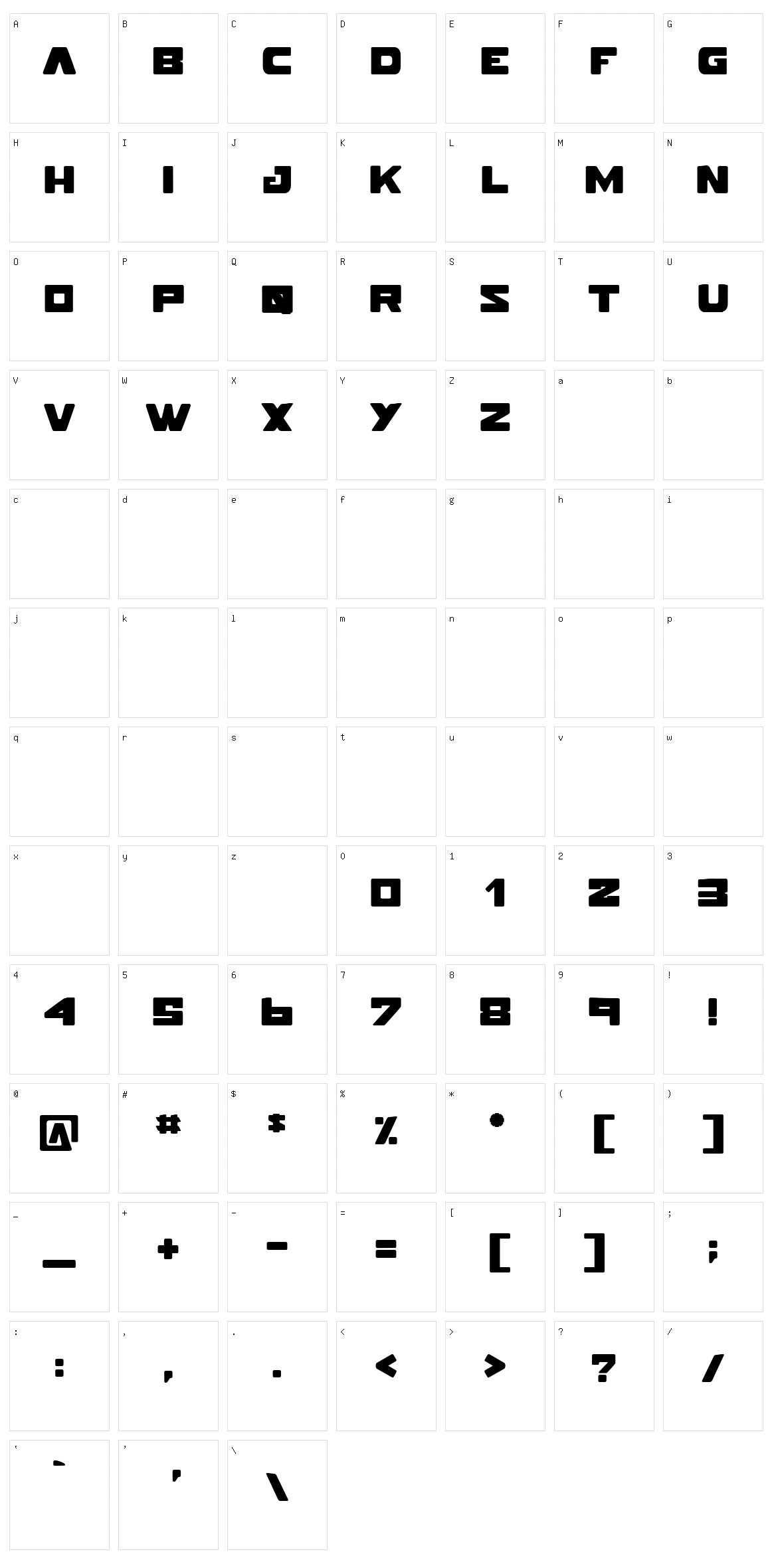 Pokerface Character Set