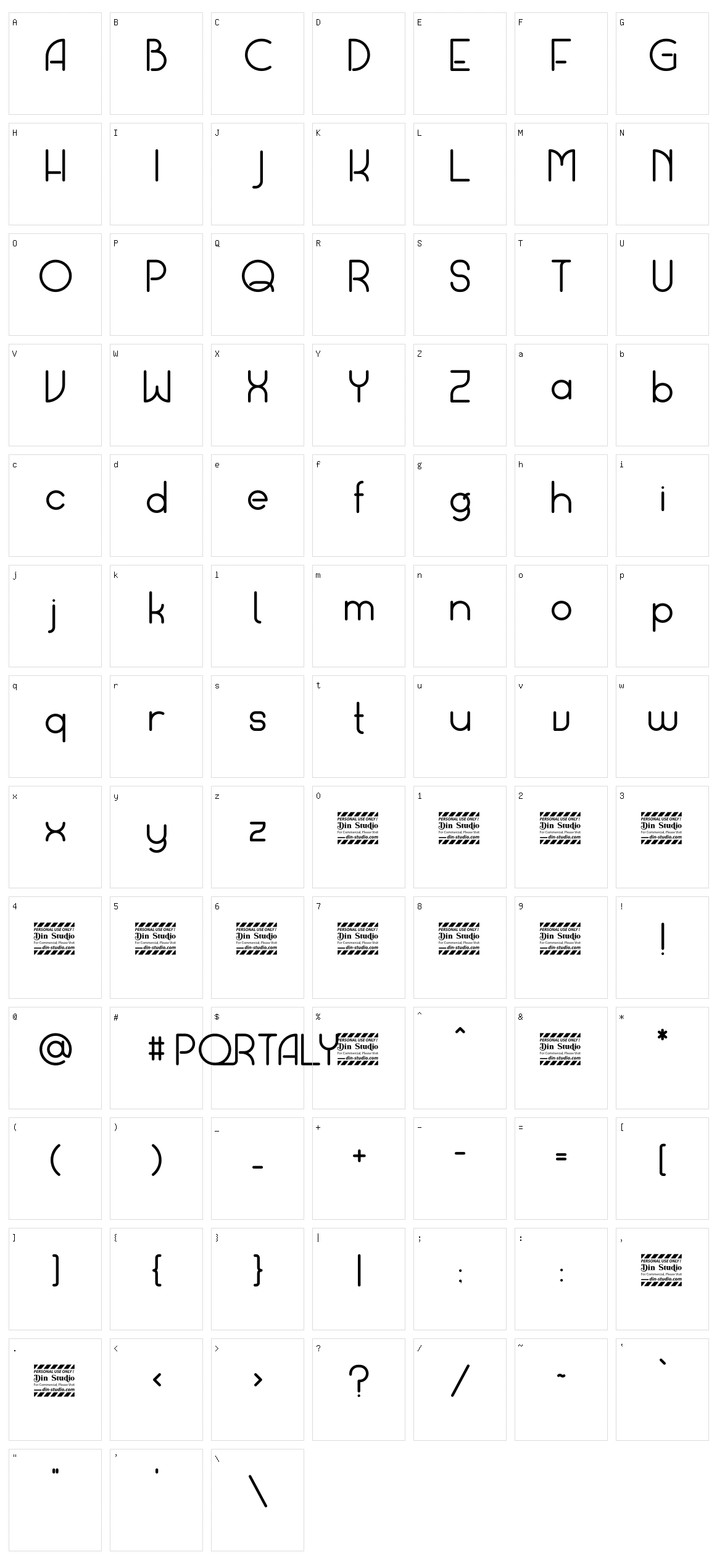 Portaly Character Set