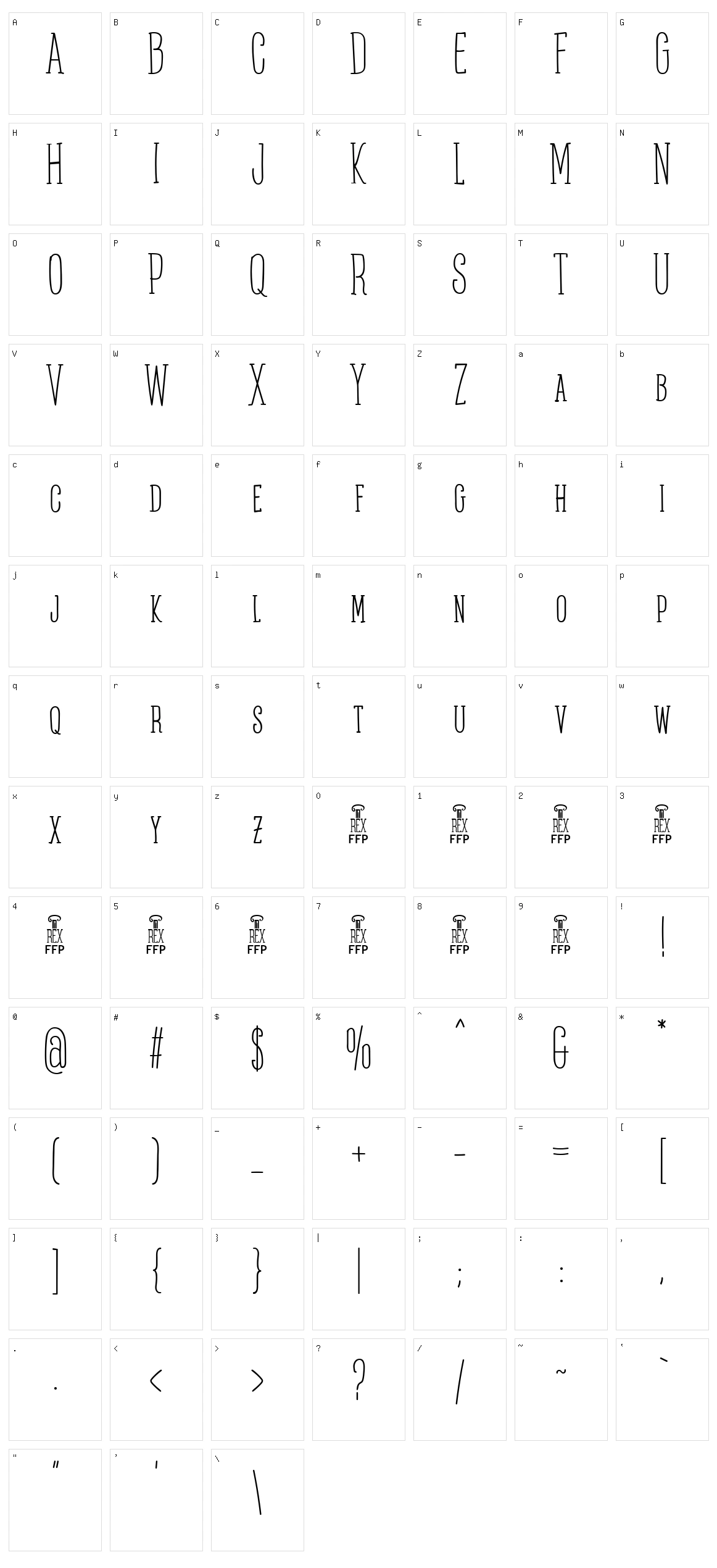 Posteratus Rex Character Set