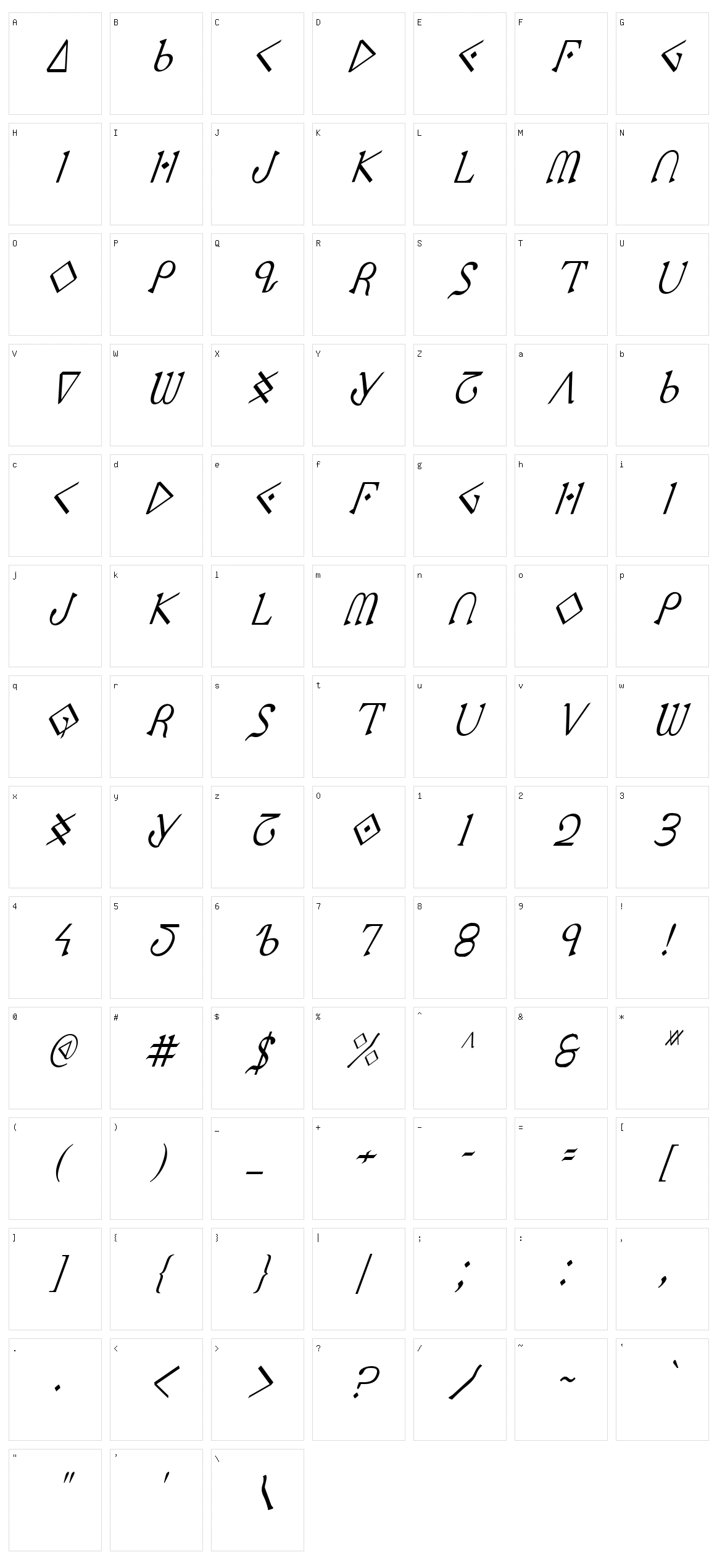 Presley Press Character Set
