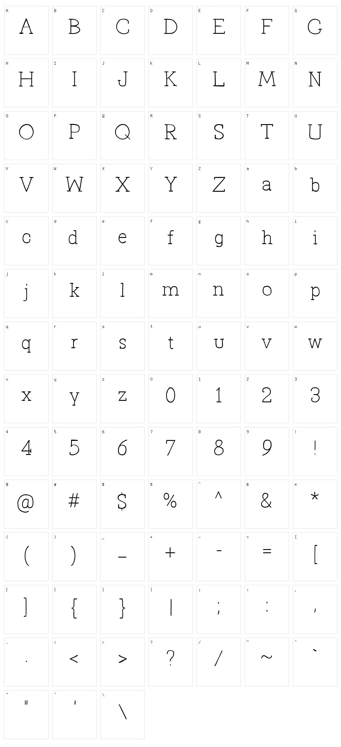 Primitiva Slab Character Set