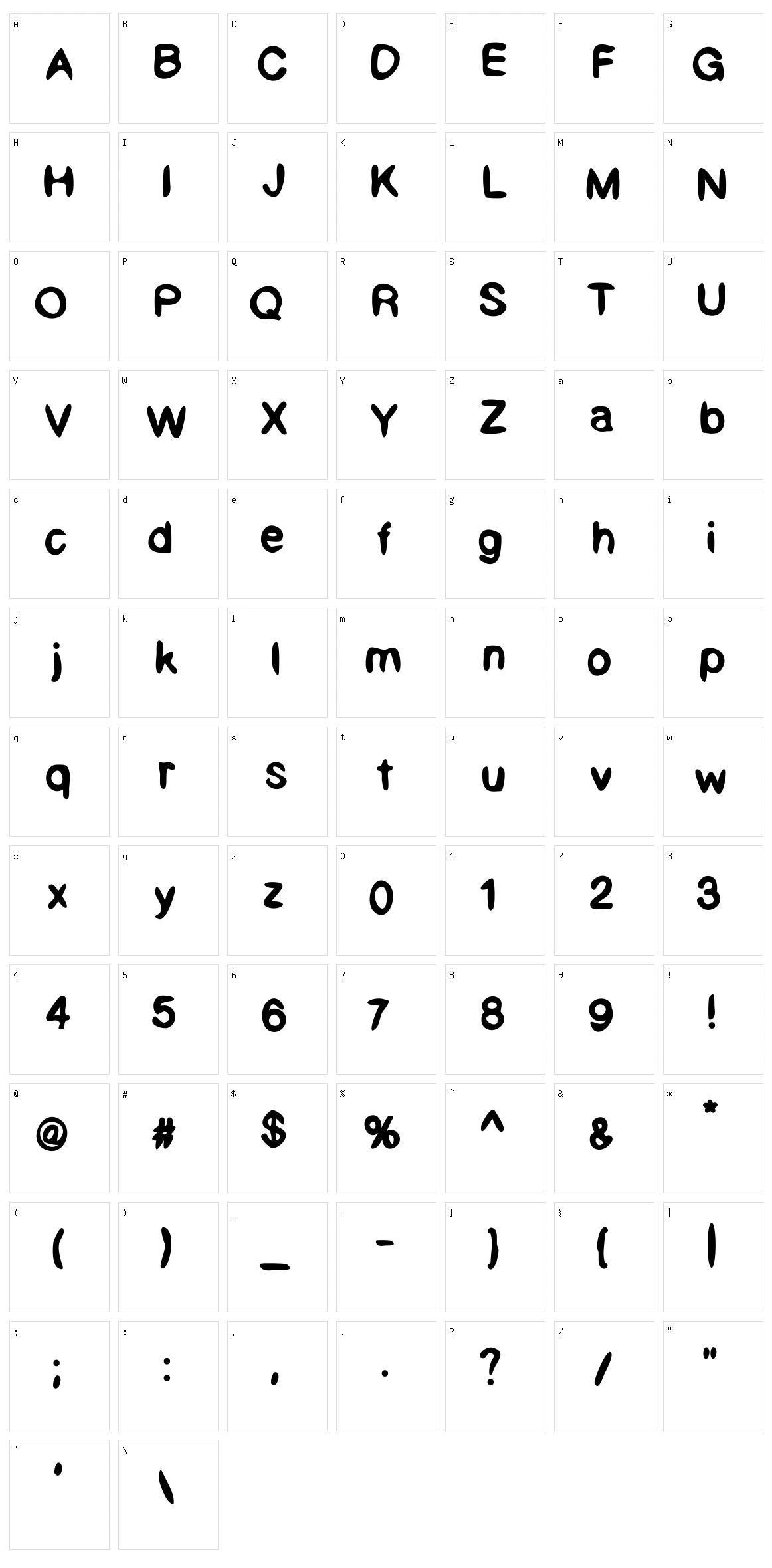 Psilly Character Set