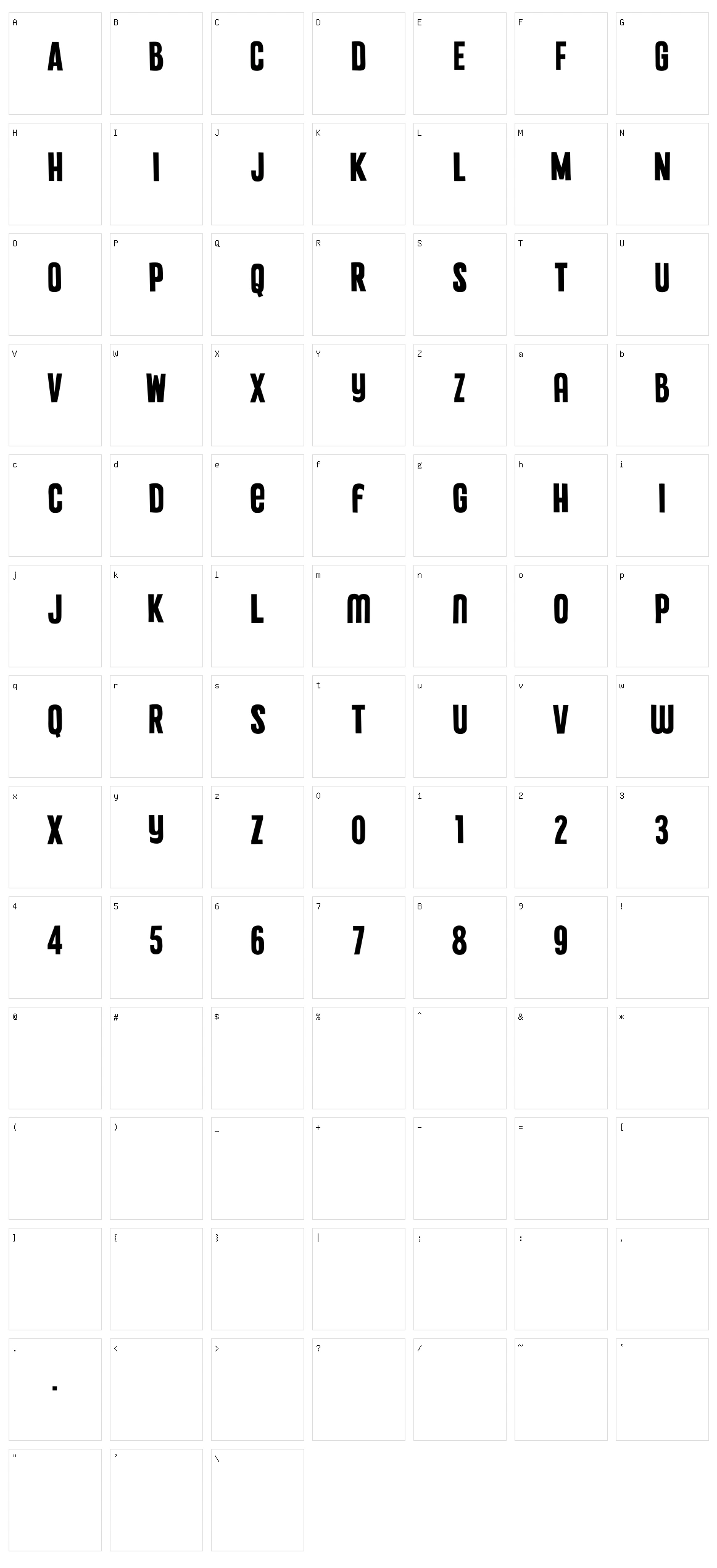 Punkaholic Character Set