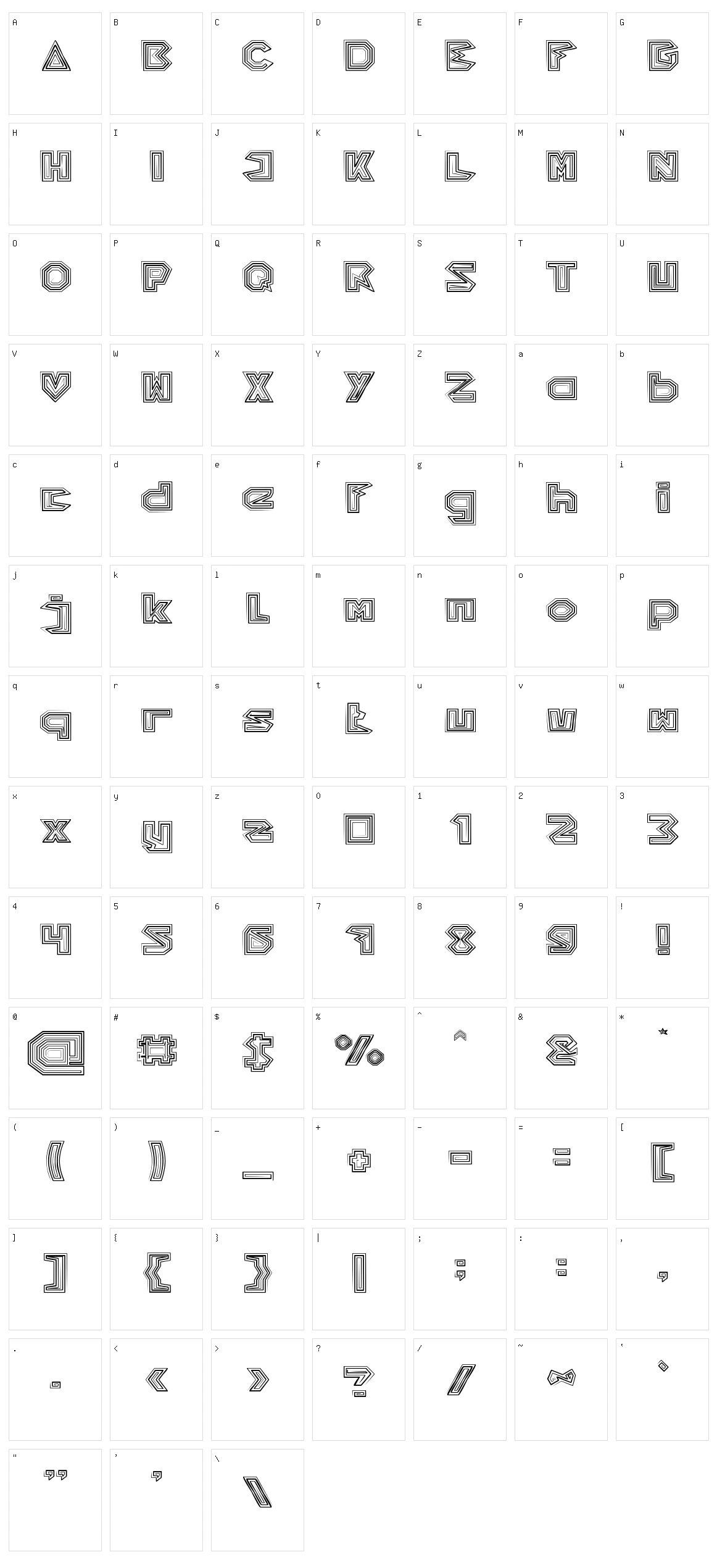Pyramid Inverted Character Set
