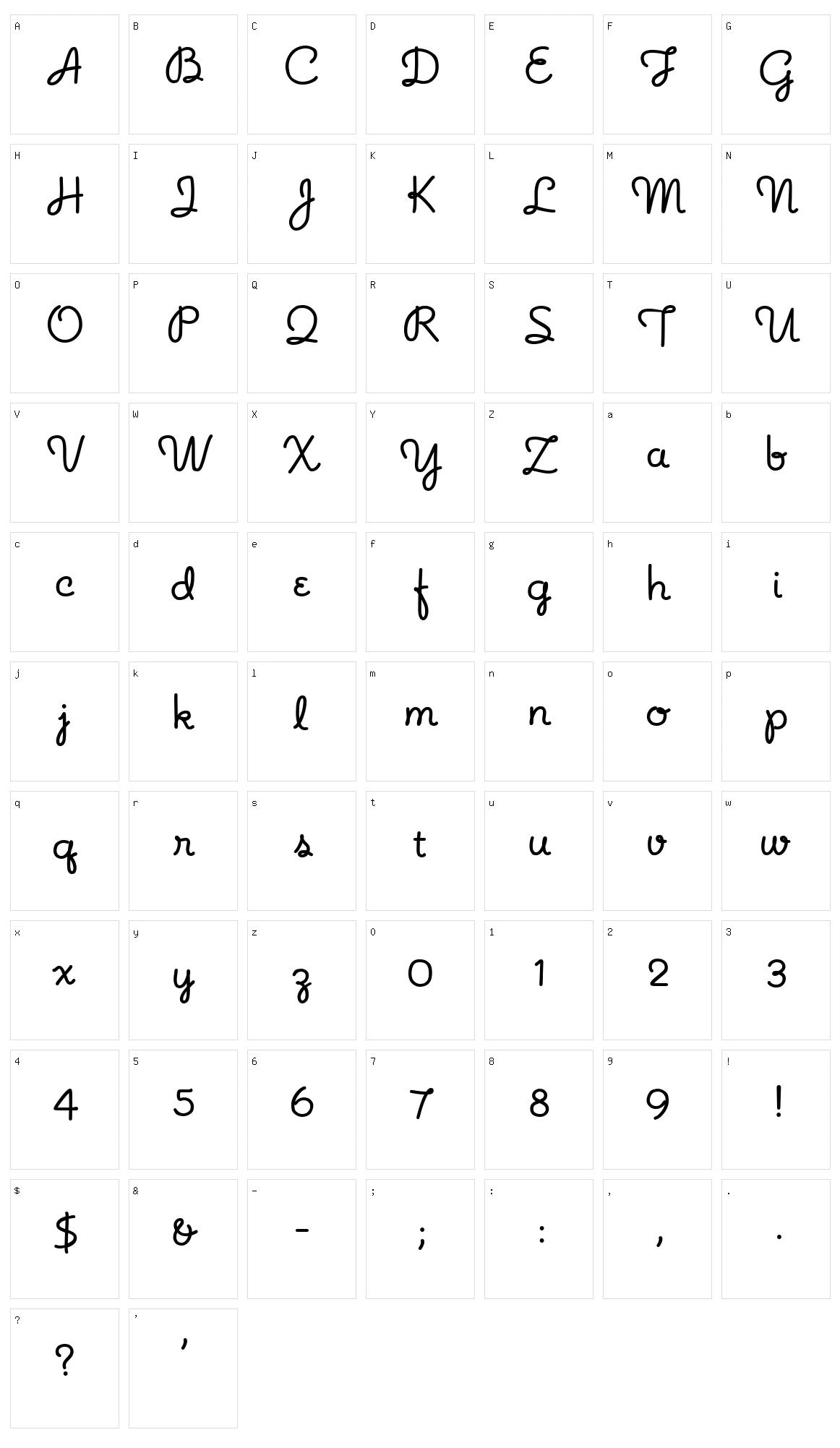 Noodle Script Character Set
