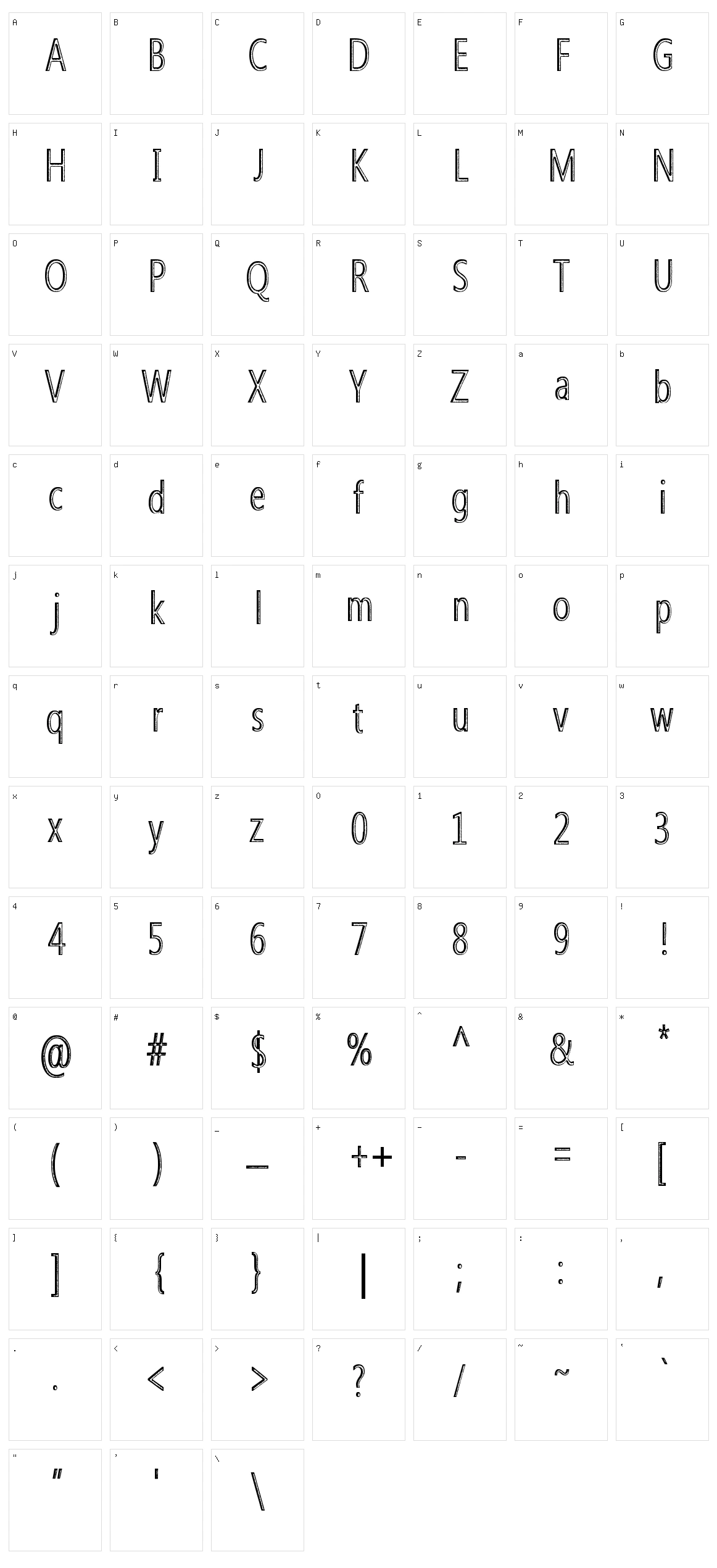 Qoncrete Character Set