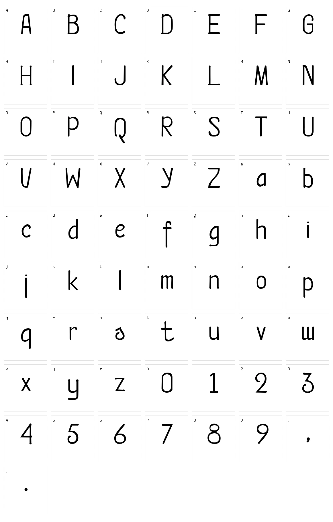 Qossta Character Set
