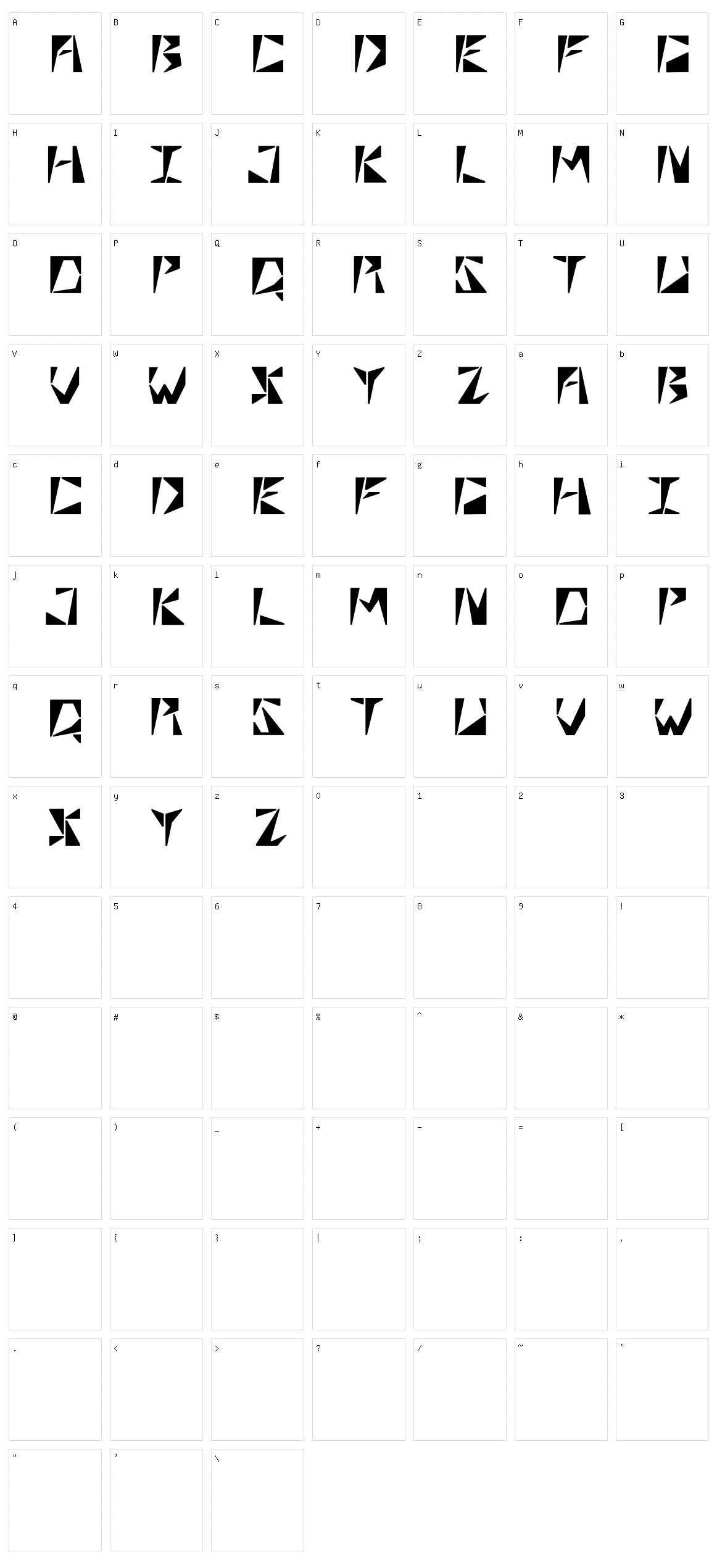 Quadra Character Set