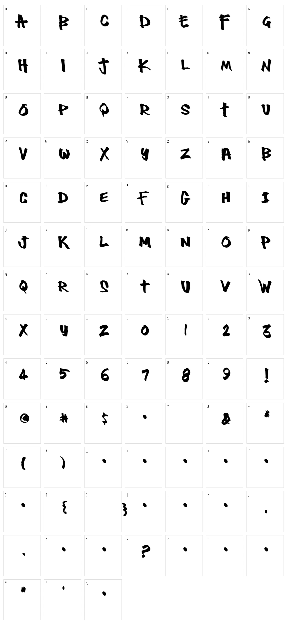 Thug Character Set