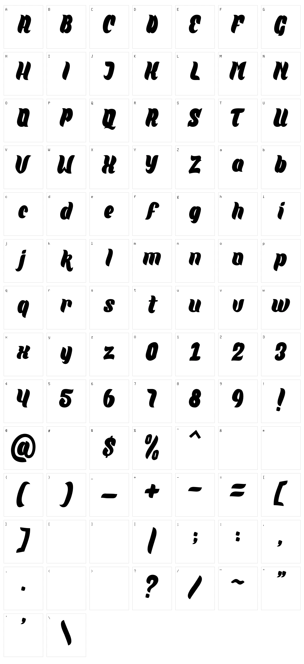 Quante Character Set