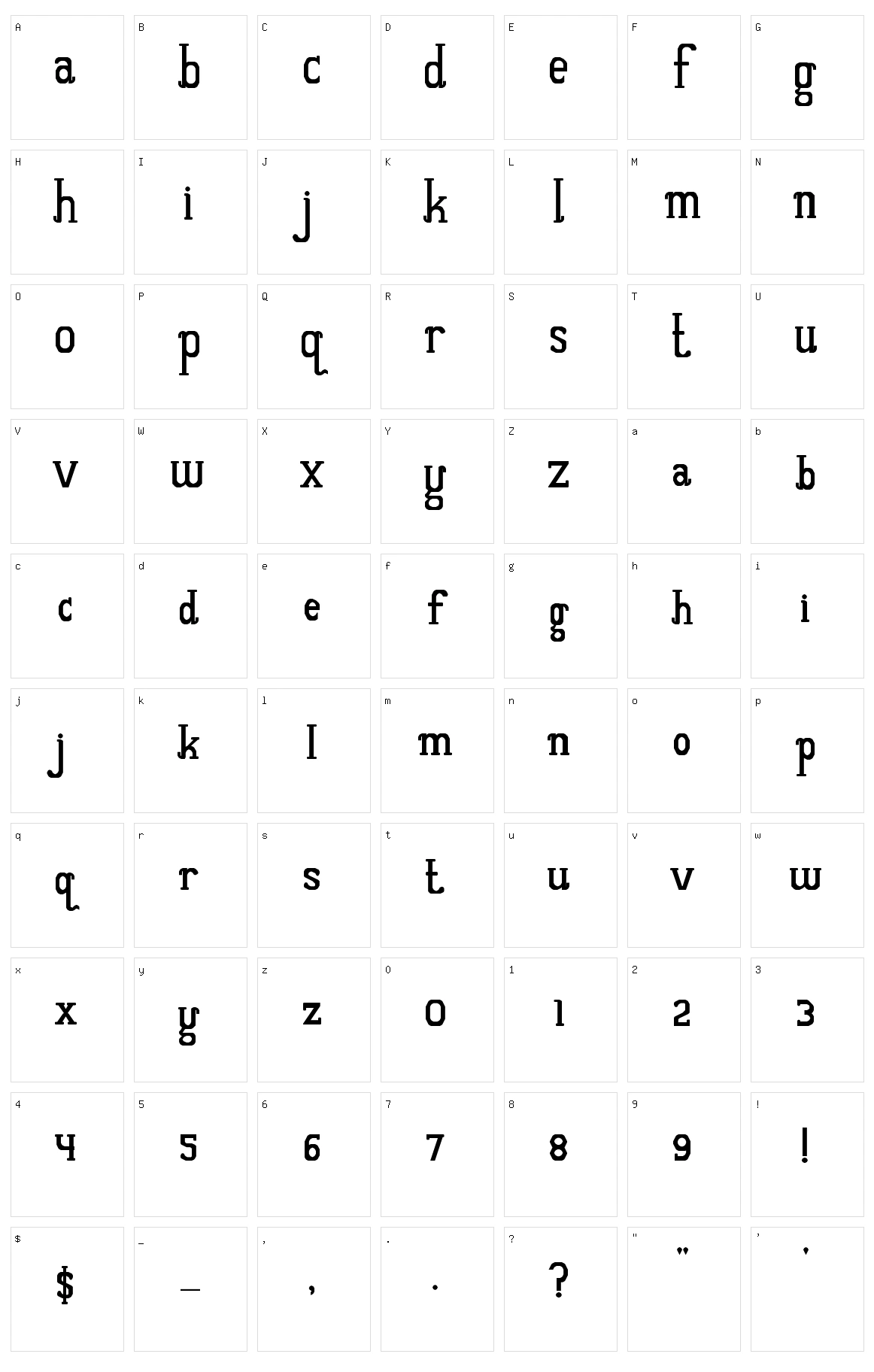 Quantum of Bali Character Set
