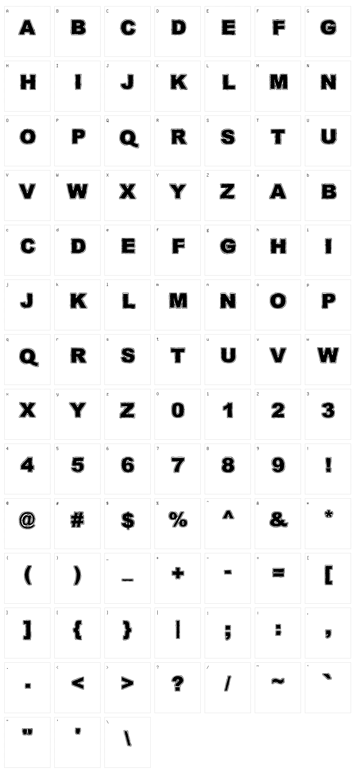 Quark Zone Character Set
