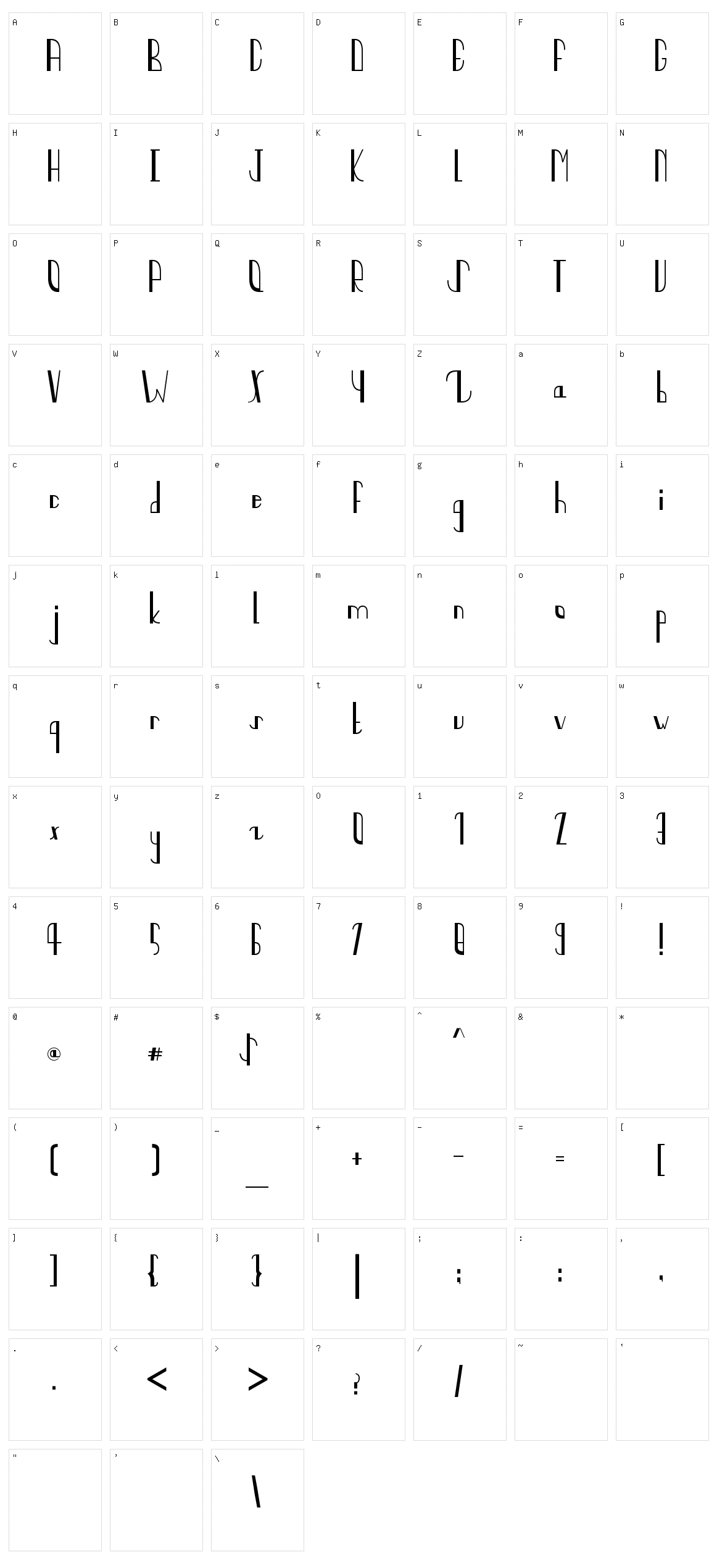 Quater Circles Character Set