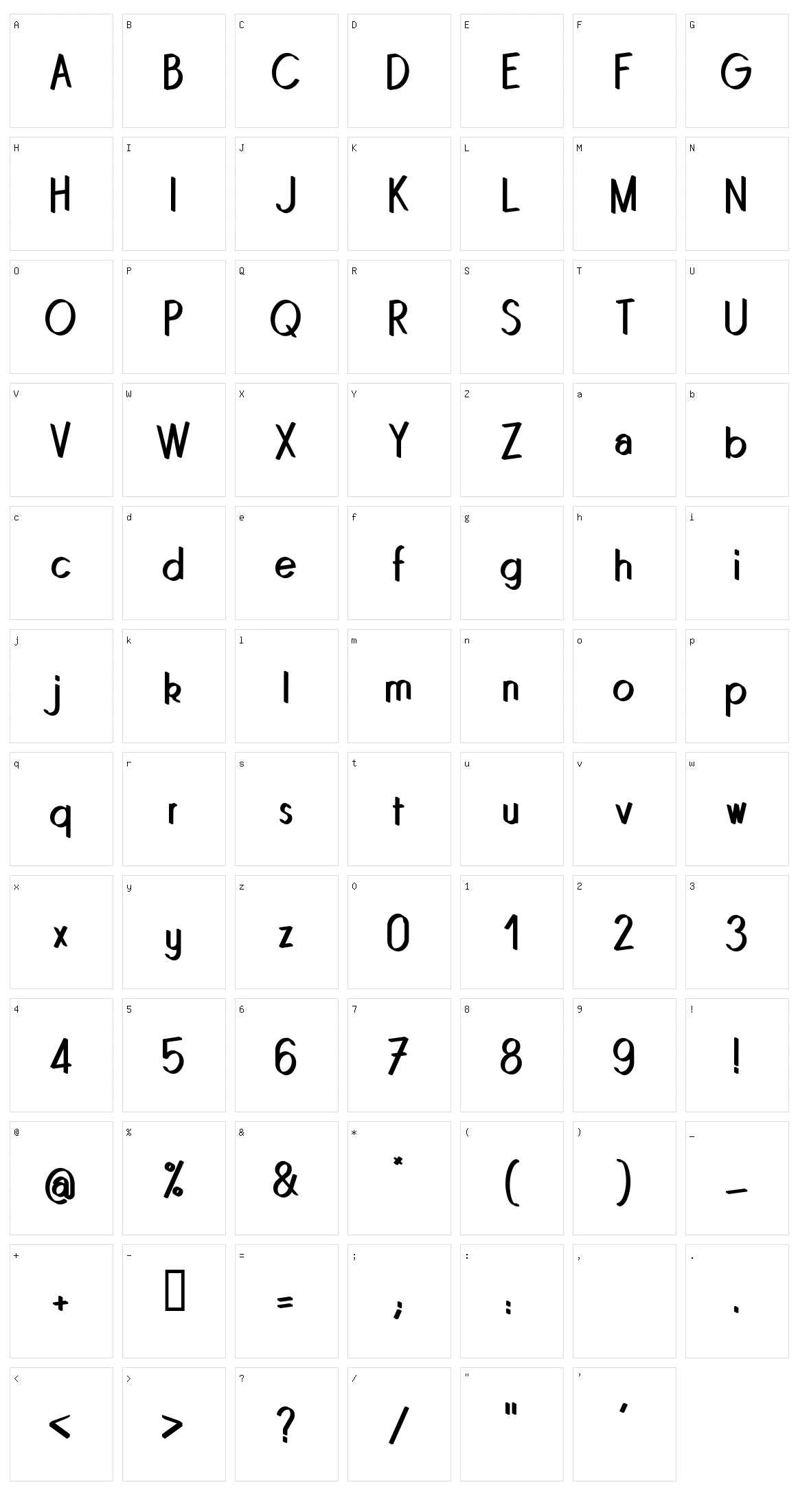 Quincaille Character Set
