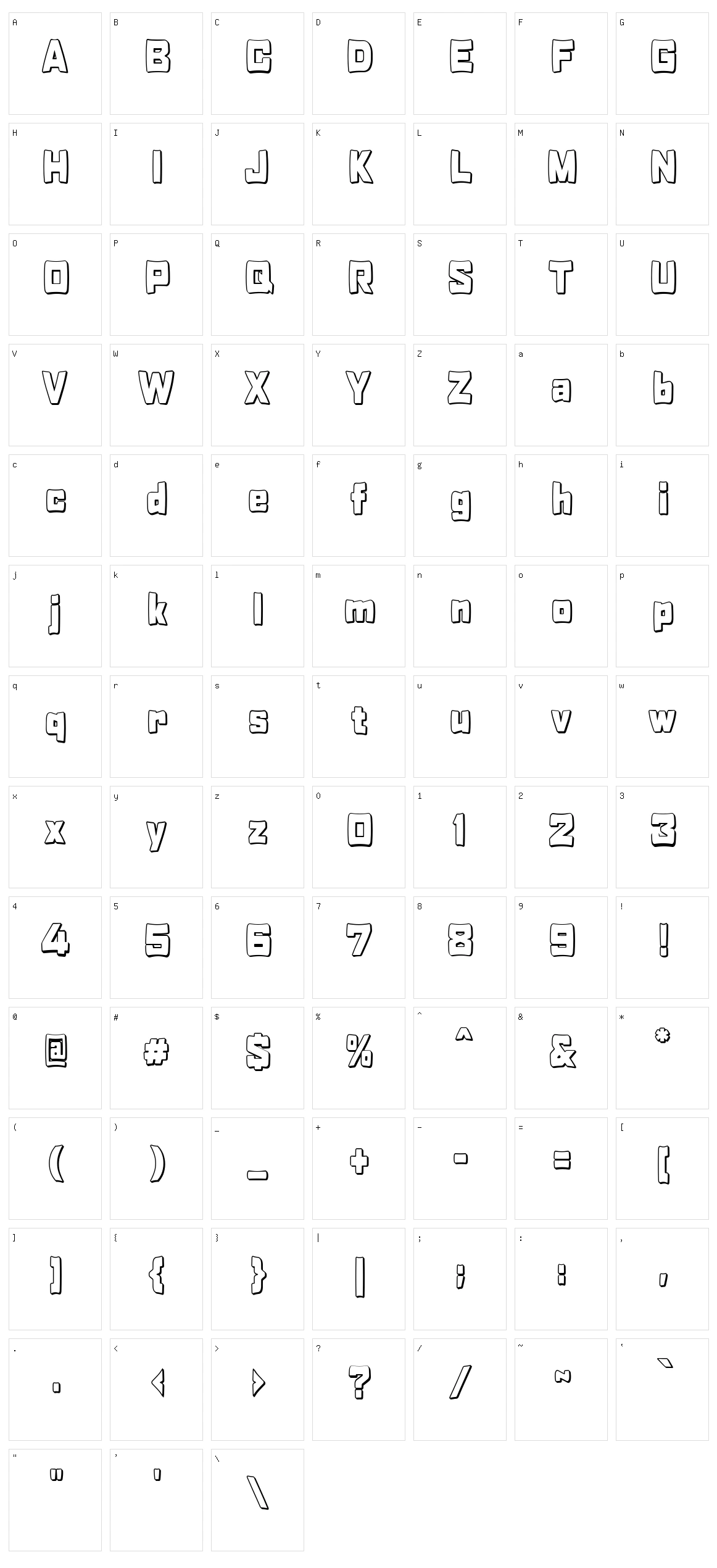 Rabanera Character Set