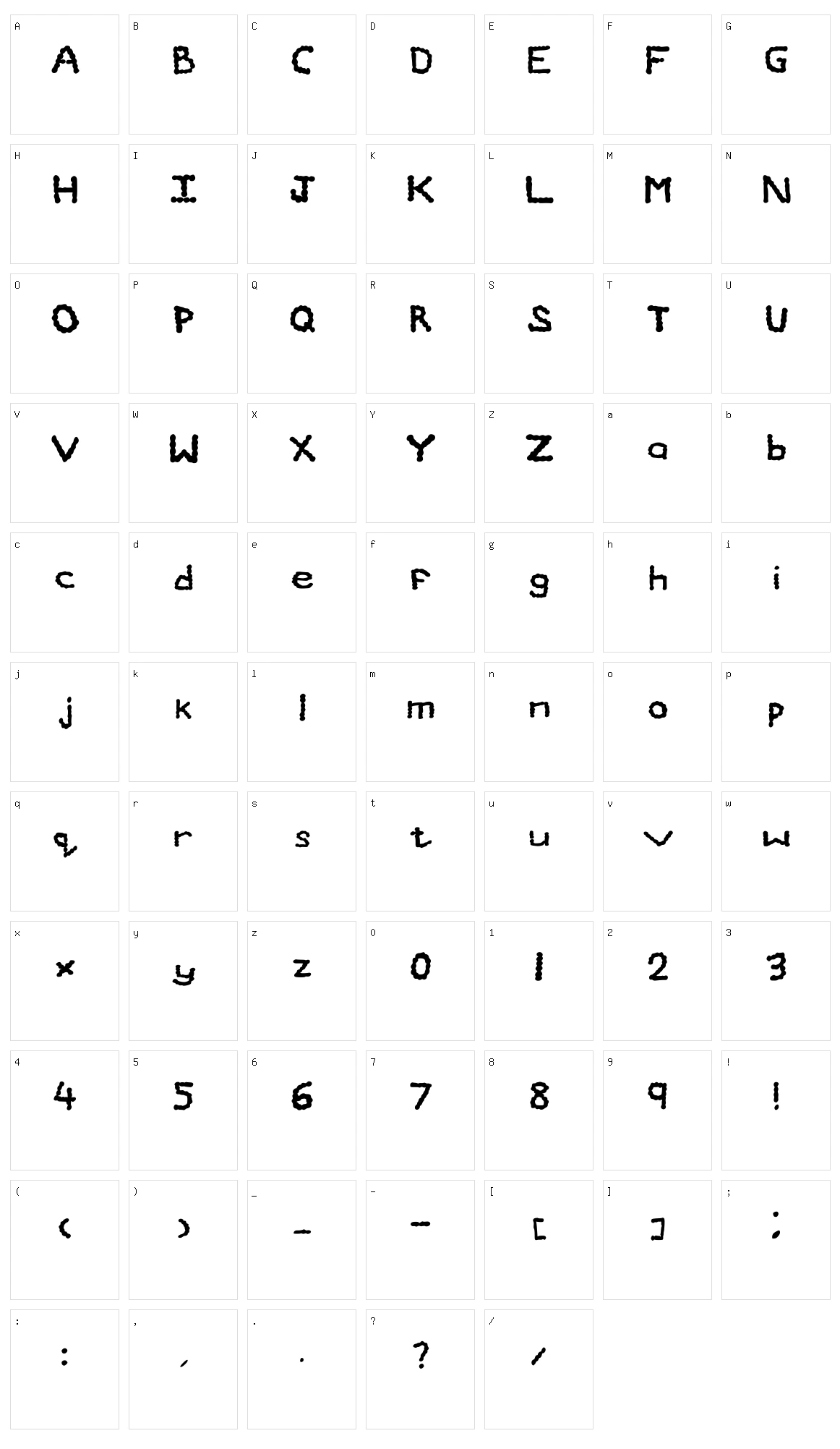 Radot Character Set