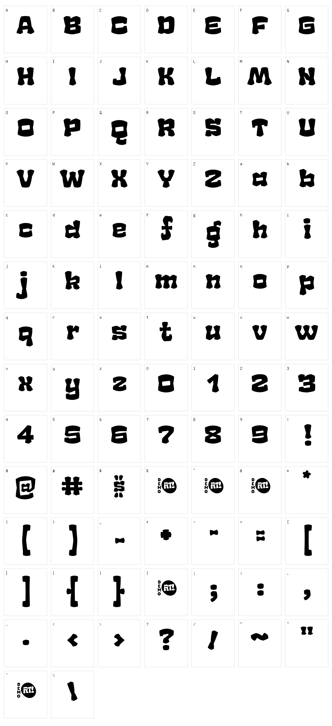 Rague Character Set