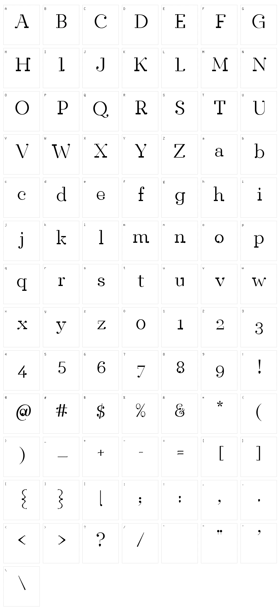 Rain Character Set