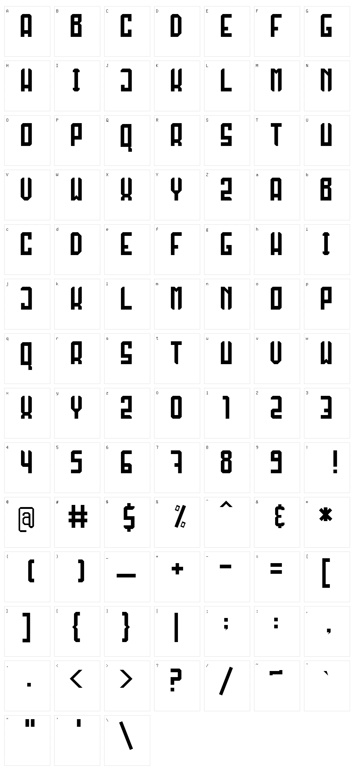 Rakabaqa Character Set