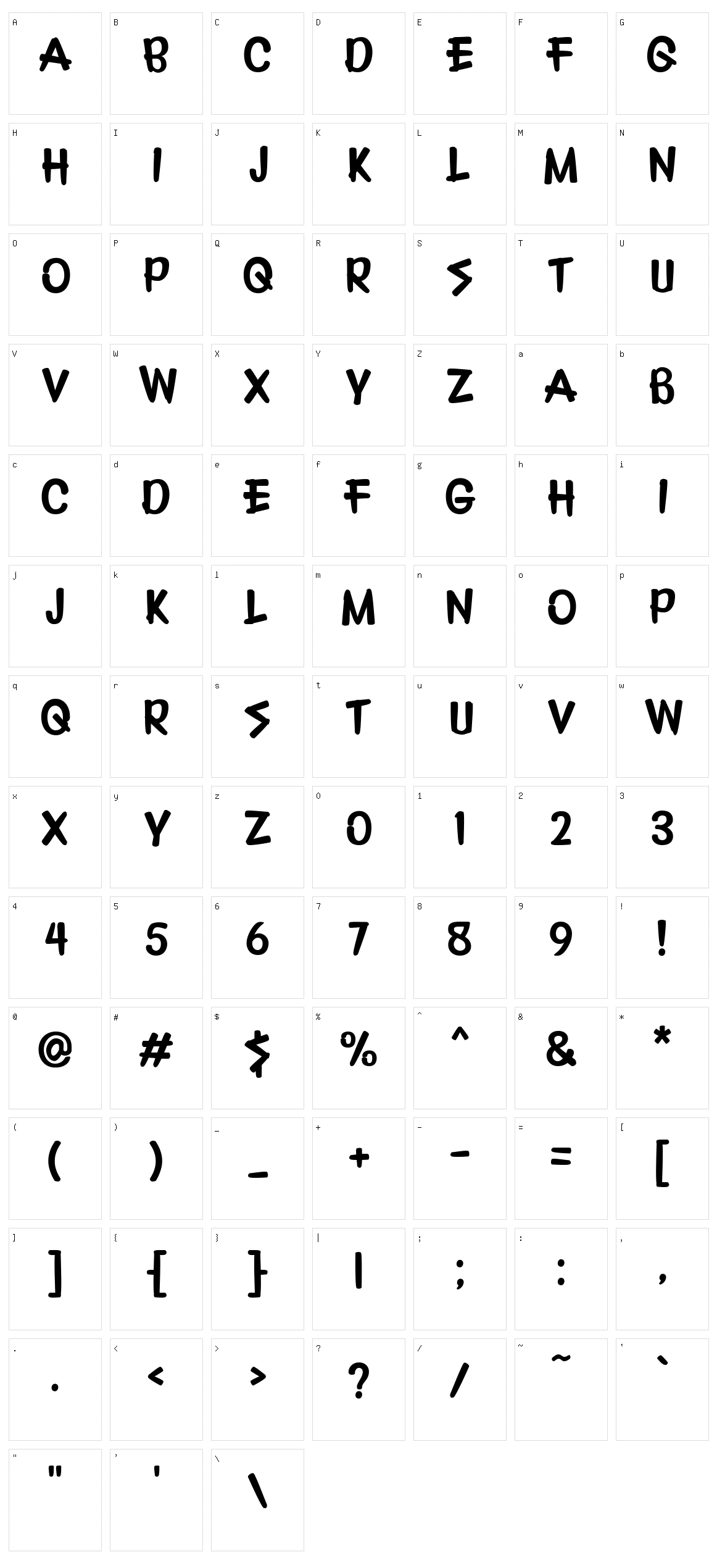 Ralfhones Character Set
