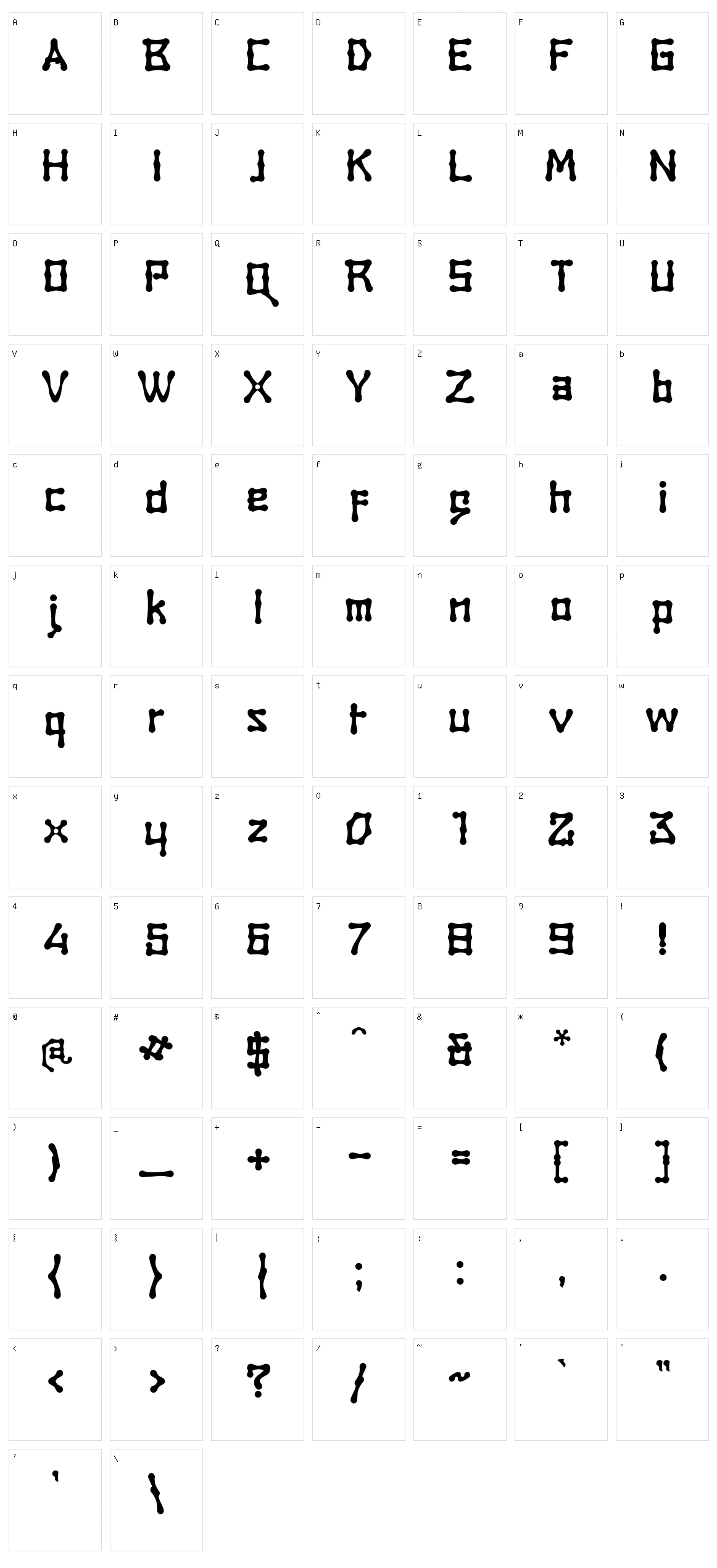Rambat Campotype Character Set