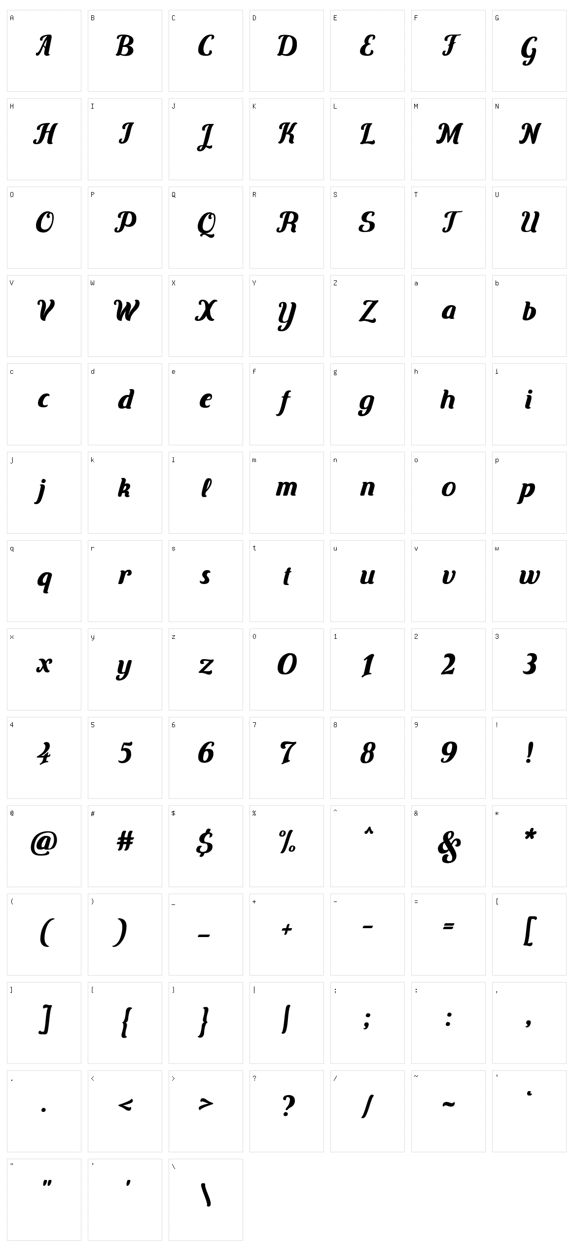 Carten Character Set