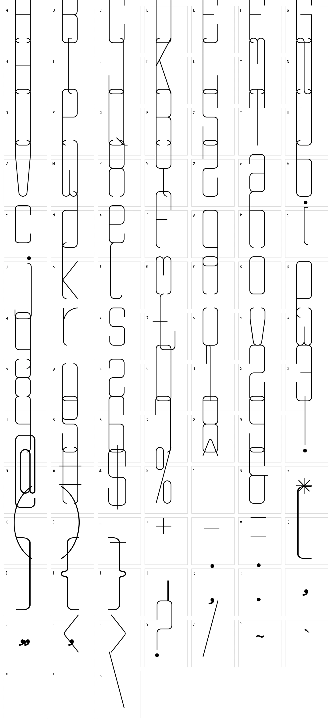 Rangy Character Set