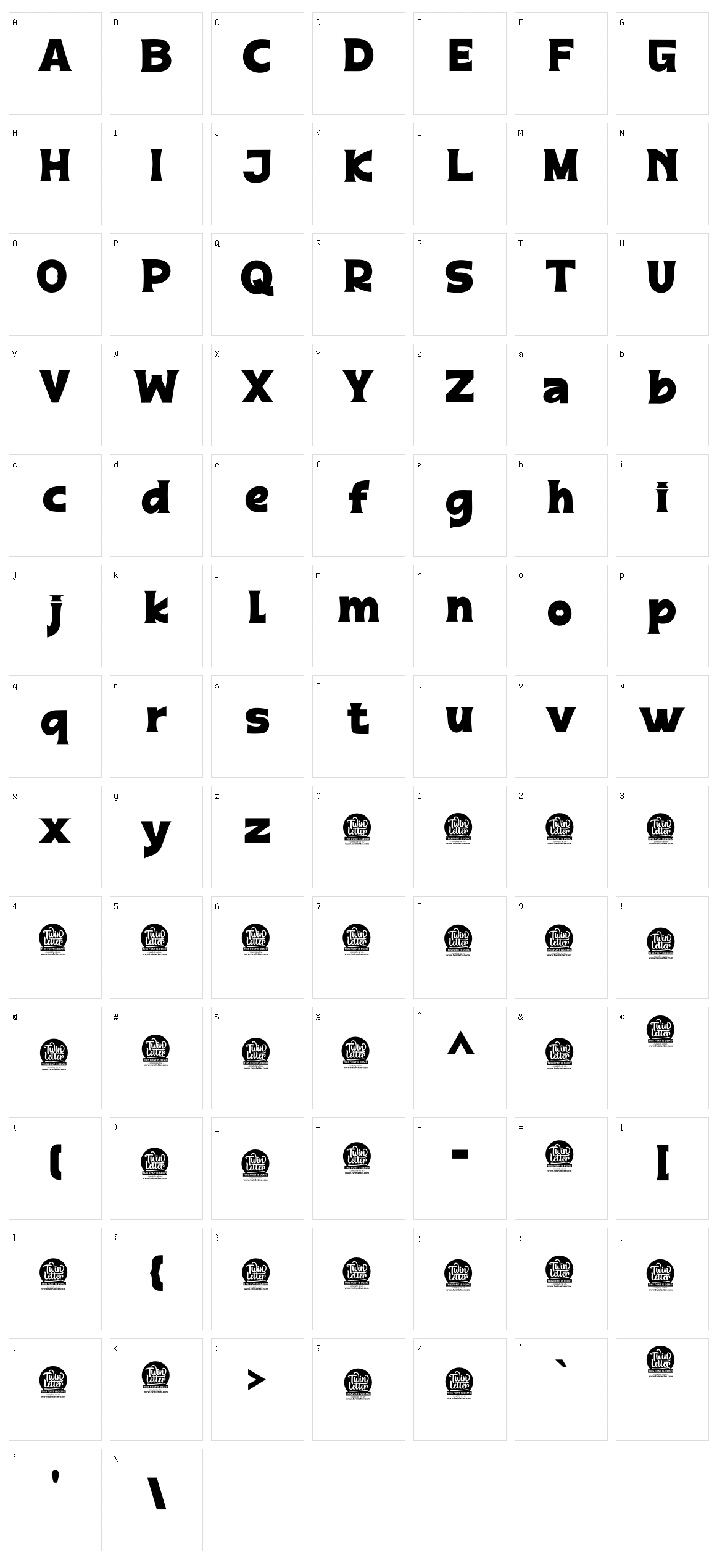 Raphia Character Set