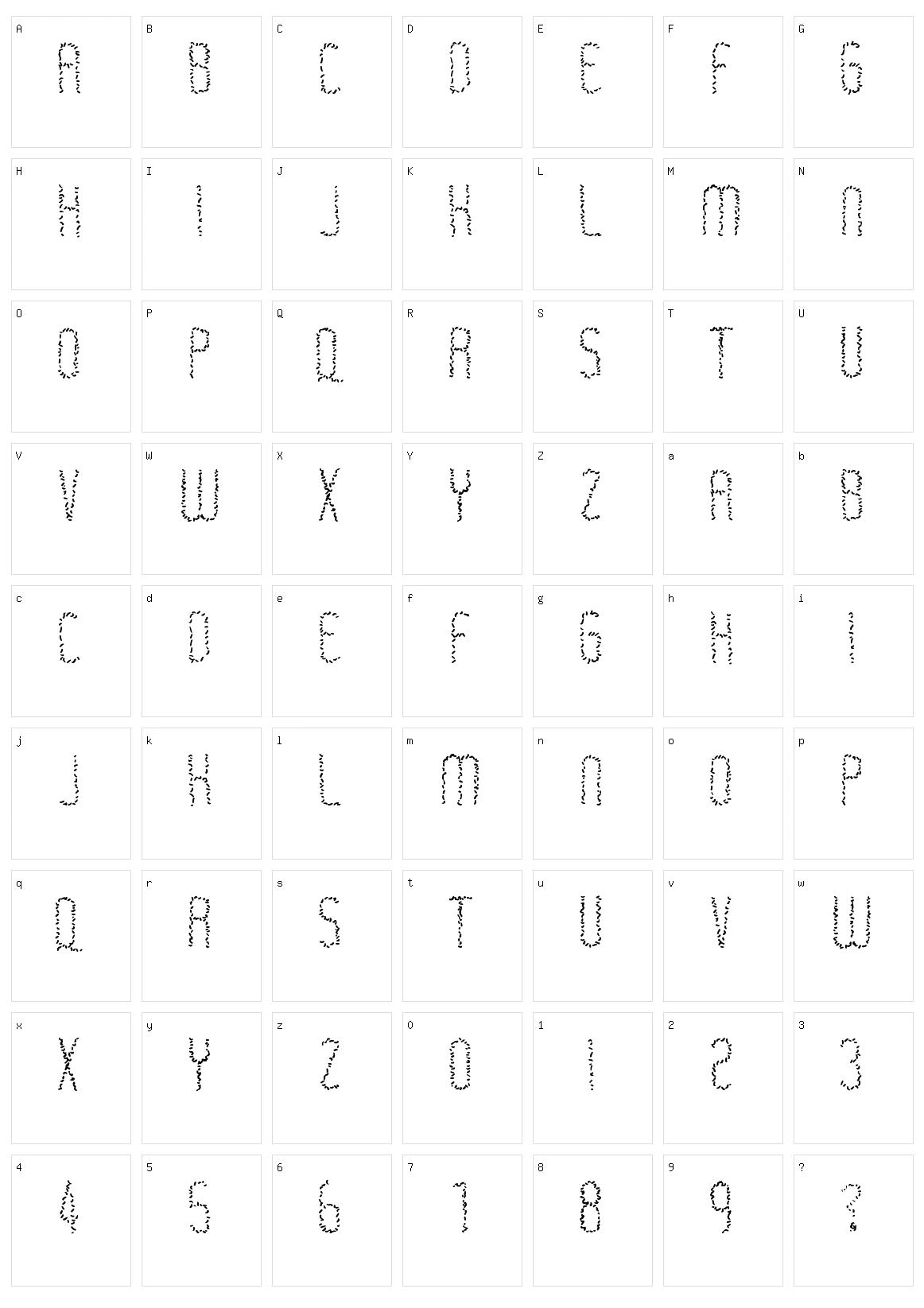 Rastaerize Character Set