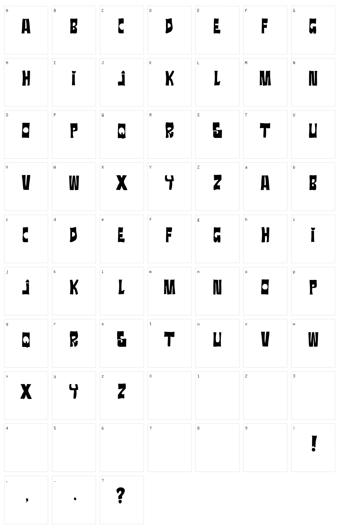 Ratanegra Character Set
